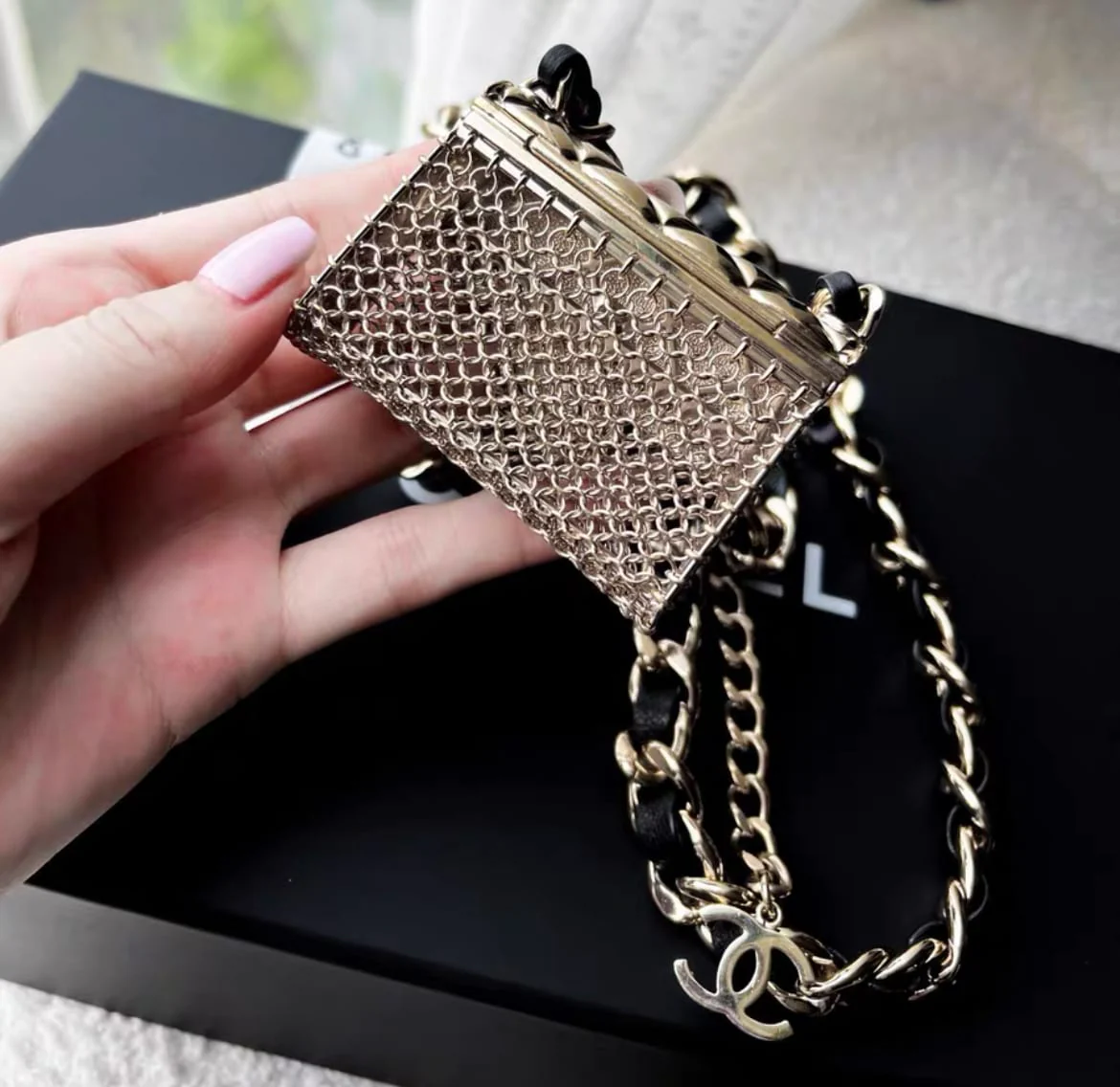 Chanel tiny bag metal chain necklace & waist chain - Image 3