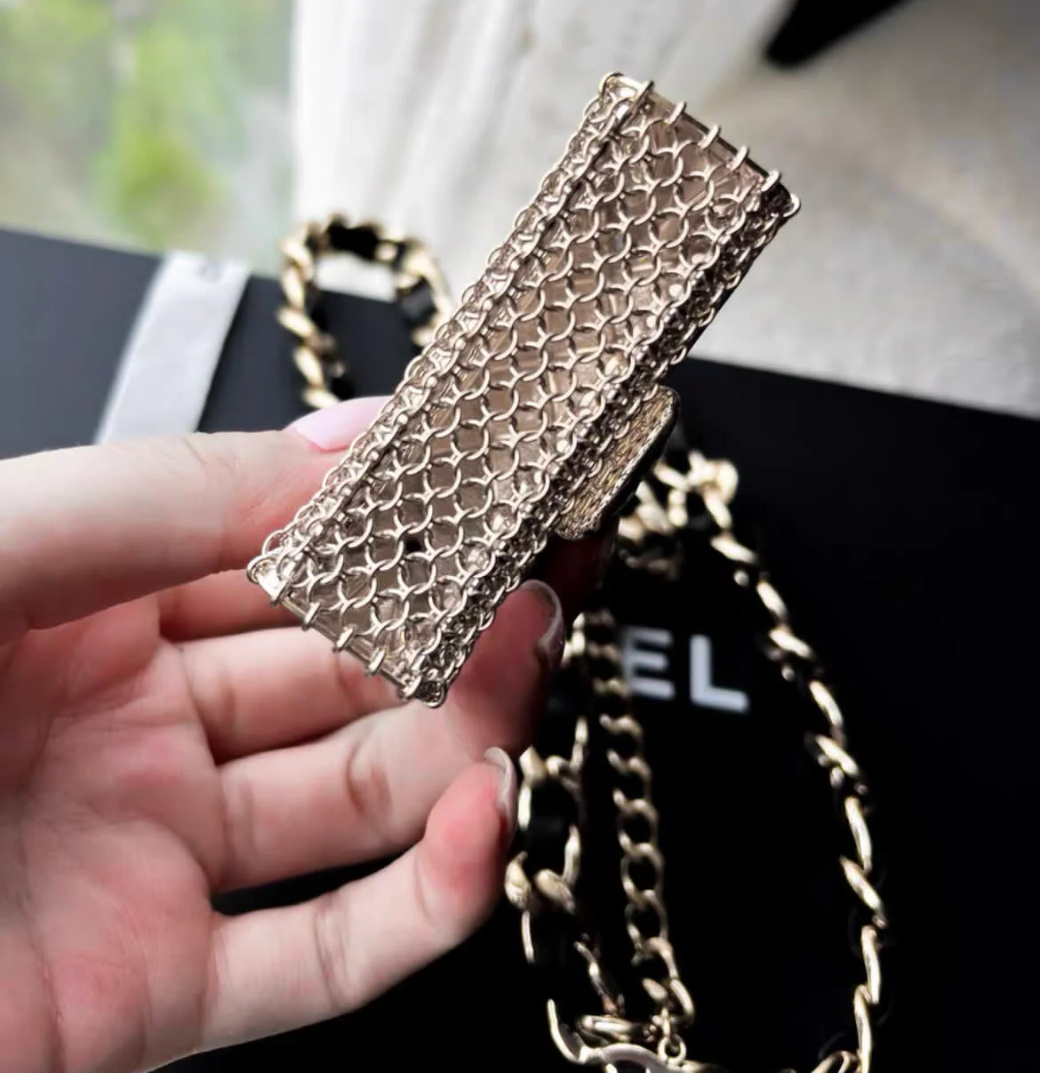 Chanel tiny bag metal chain necklace & waist chain - Image 4