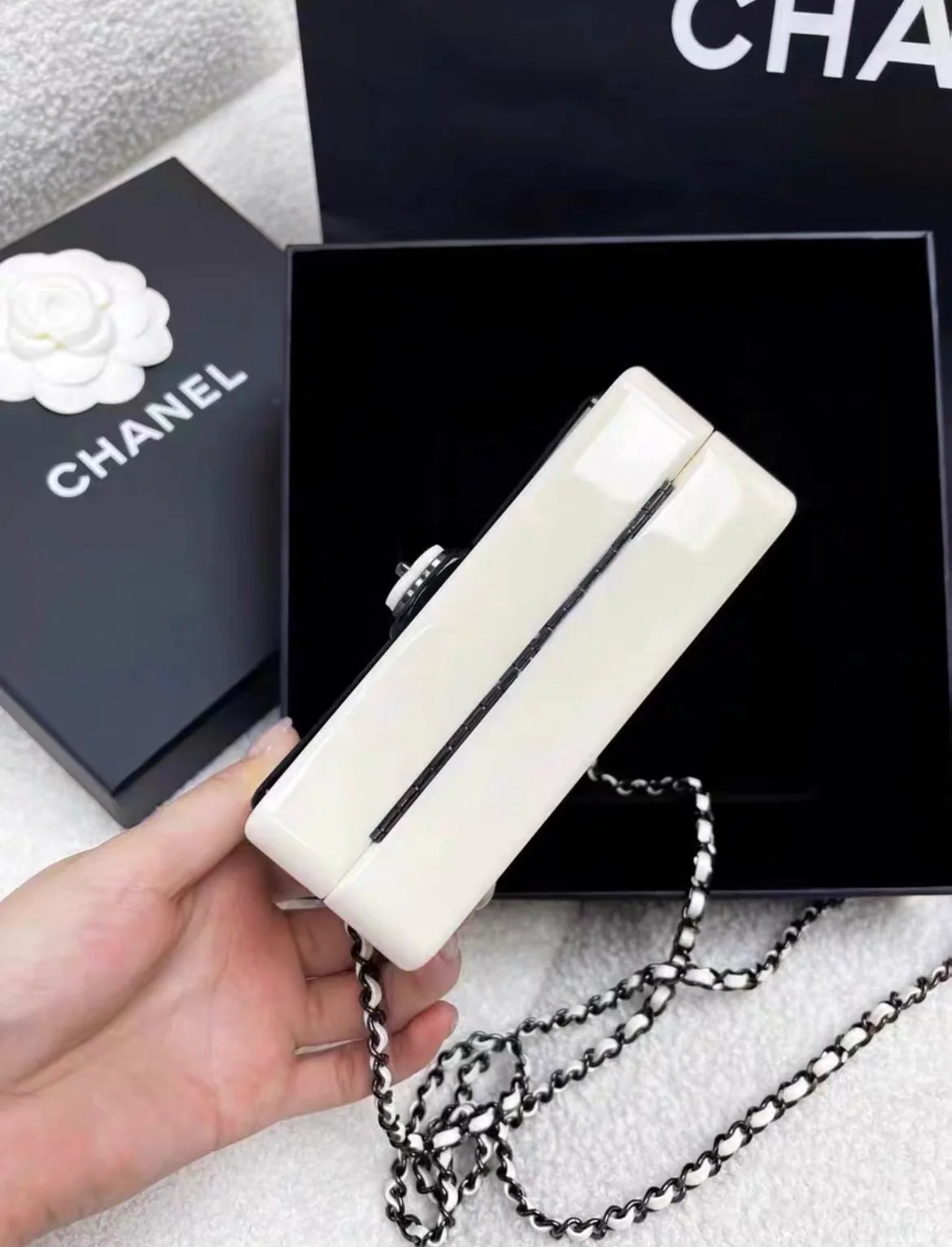 Chanel Black White Acrylic Chain Bag collector’s items - Image 2