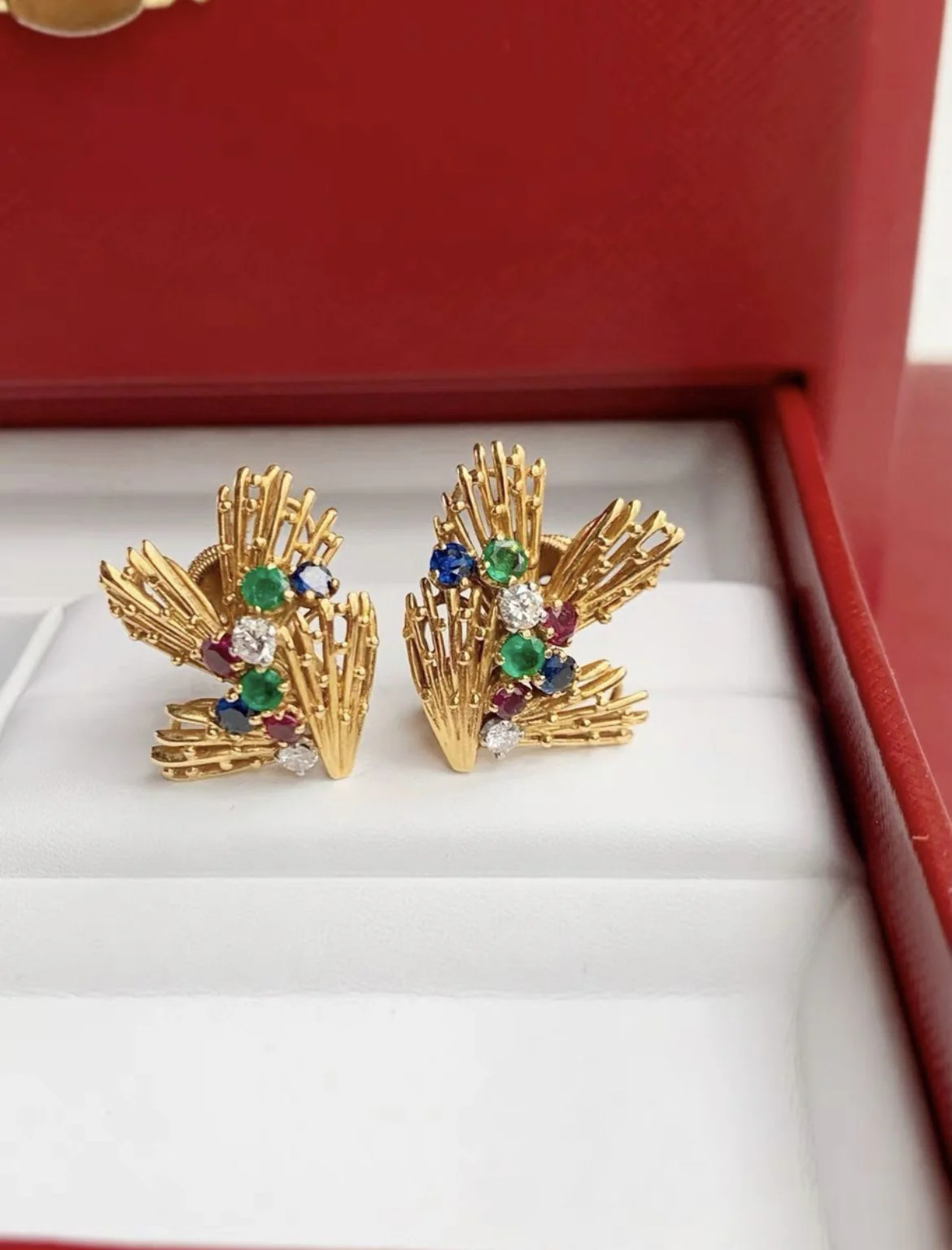 Cartier Gold Colored Diamond Ear Clip Second Hand With Box - Image 3