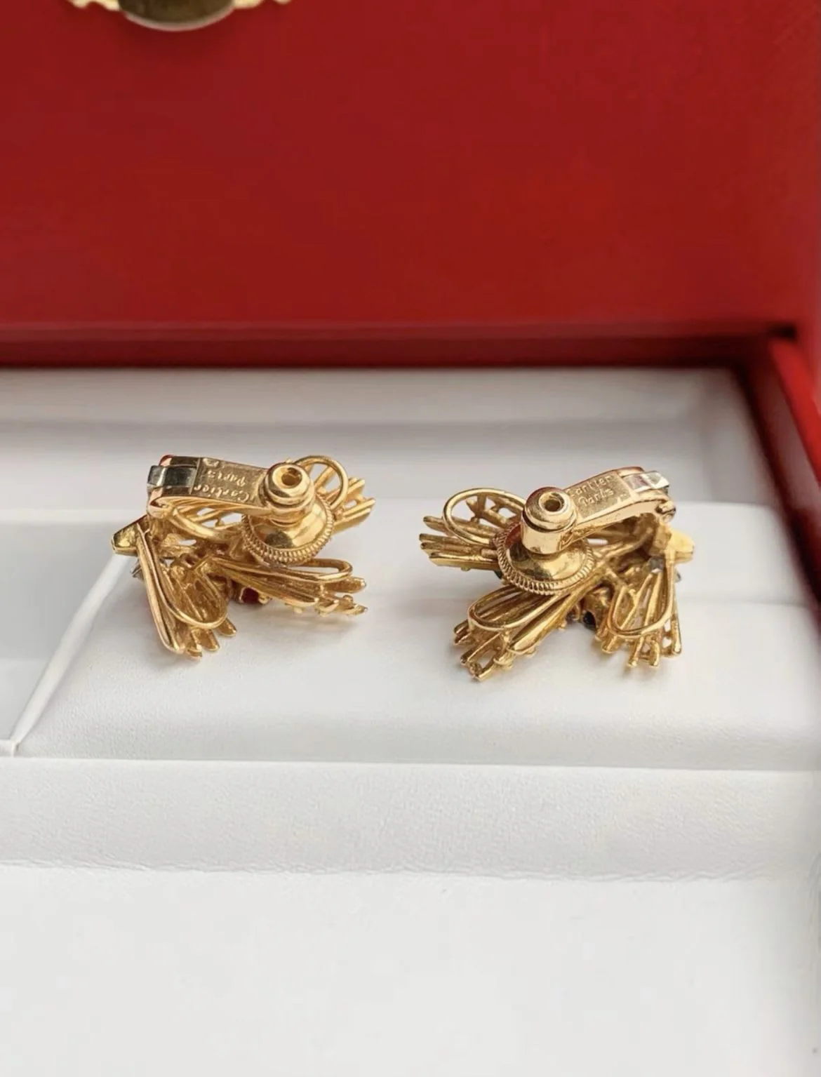 Cartier Gold Colored Diamond Ear Clip Second Hand With Box - Image 4