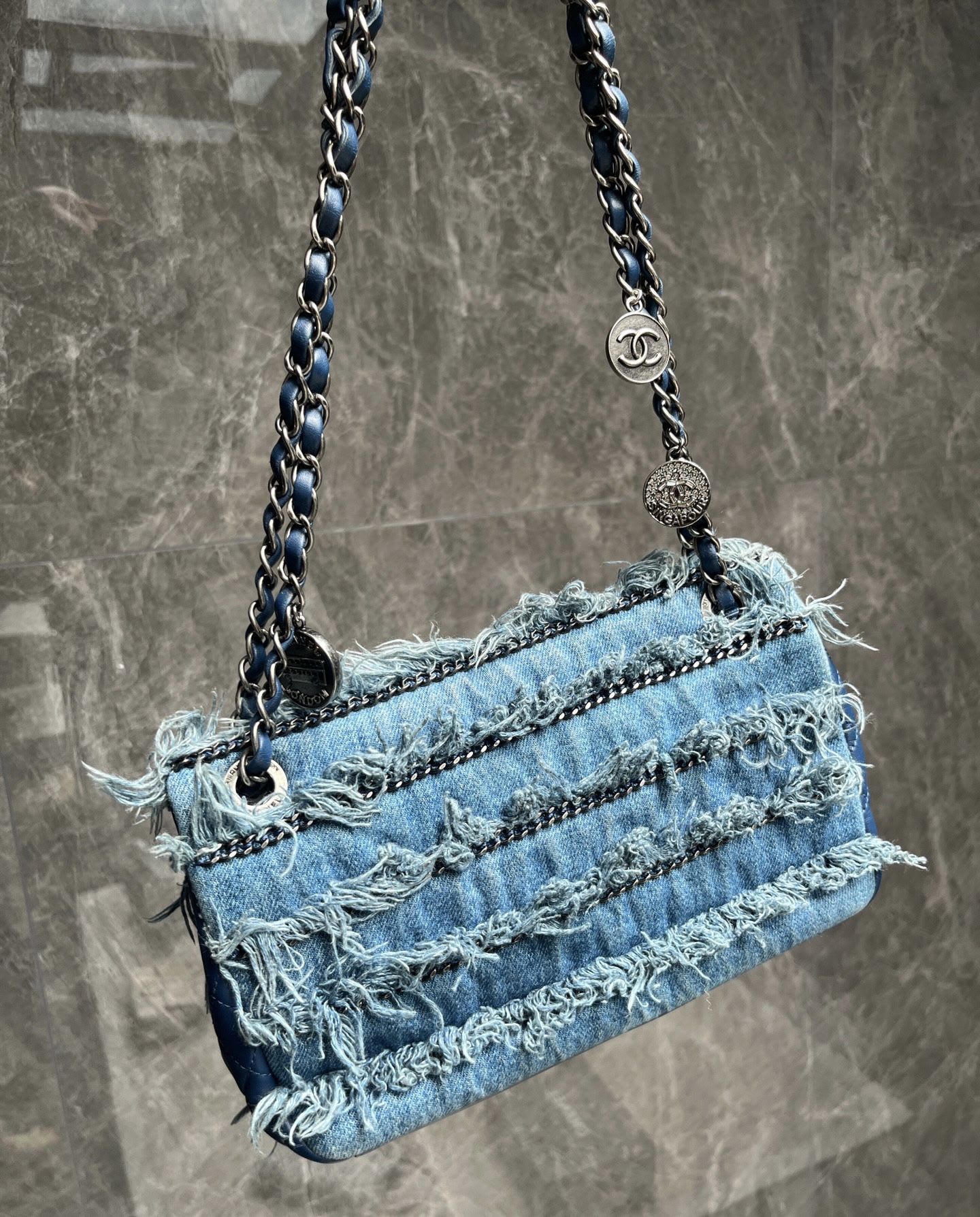 Chanel coin badge tassel denim - Image 2