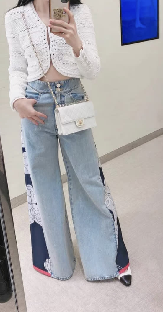 Chanel 2021 early spring 21c denim wide-leg pants fr34 - Image 2