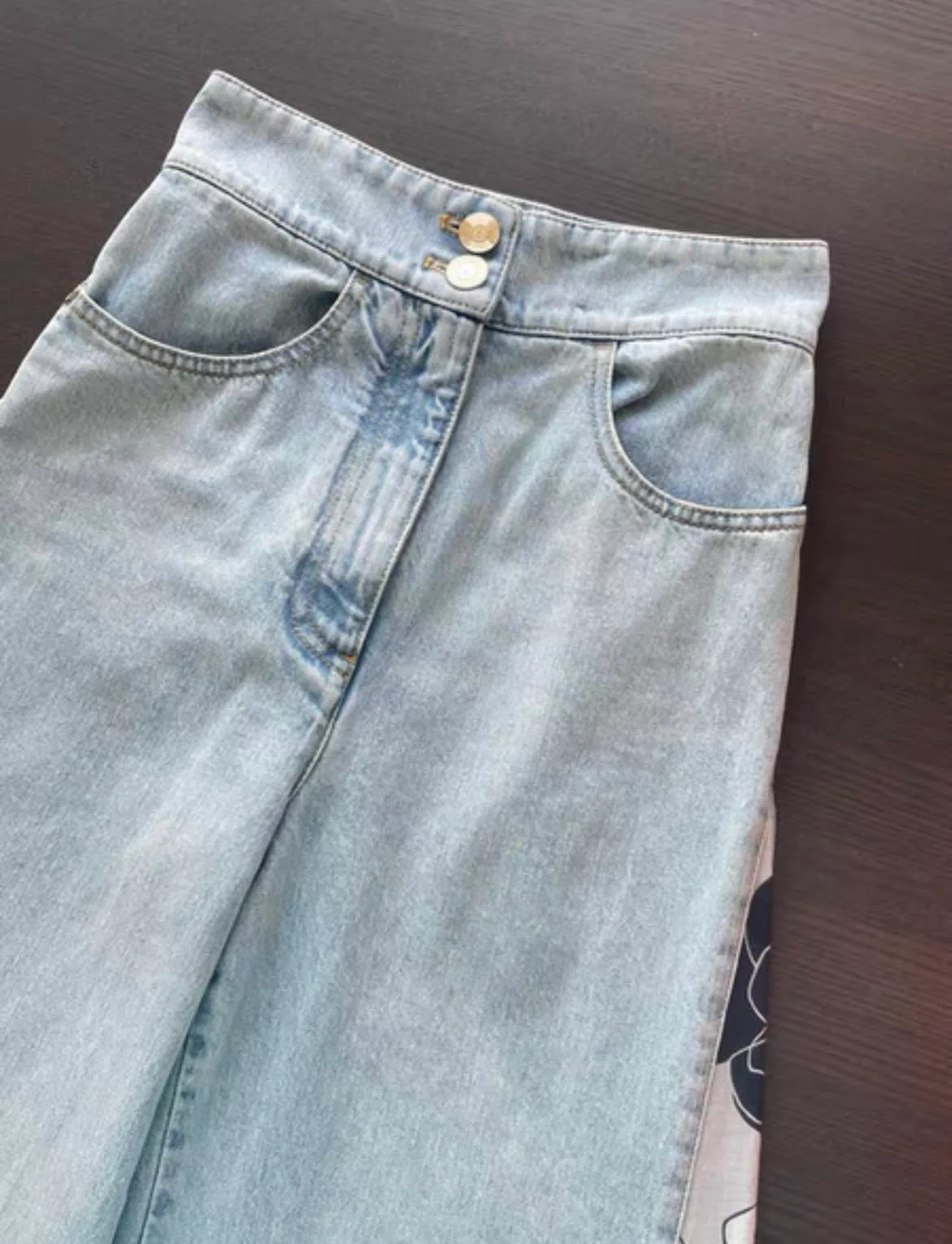 Chanel 2021 early spring 21c denim wide-leg pants fr34 - Image 5