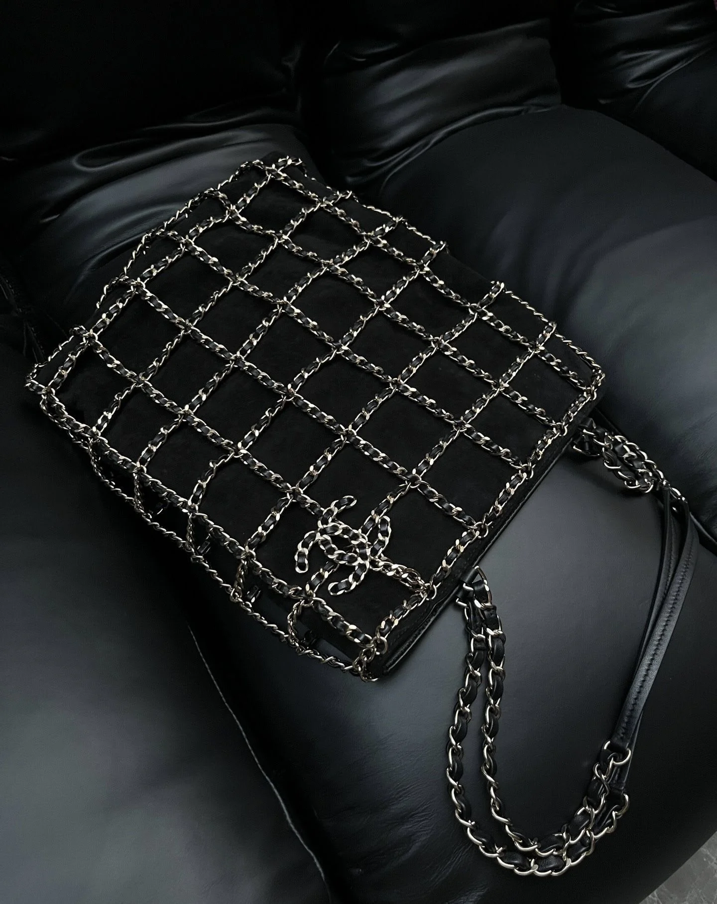 Chanel suede leather chain shopping bag - Image 2