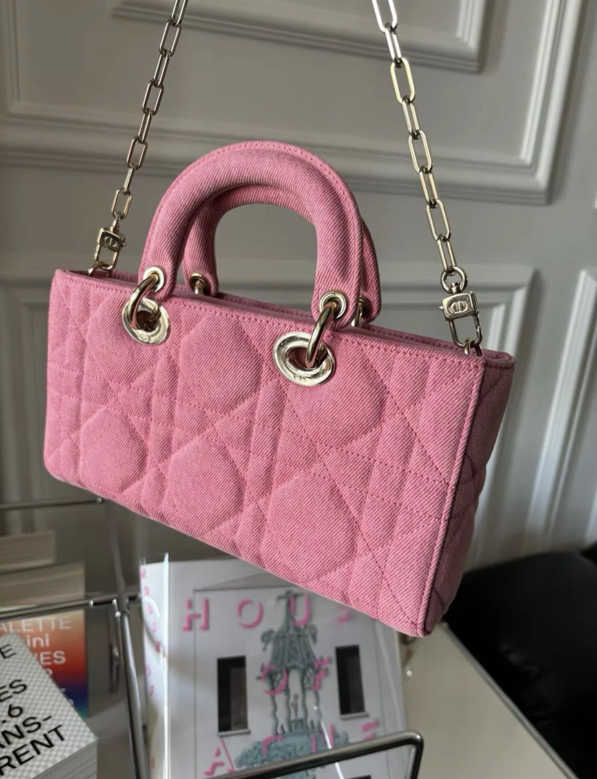 CHRISTIAN DIOR Denim Macrocannage Lady D-Joy Pink - Image 4