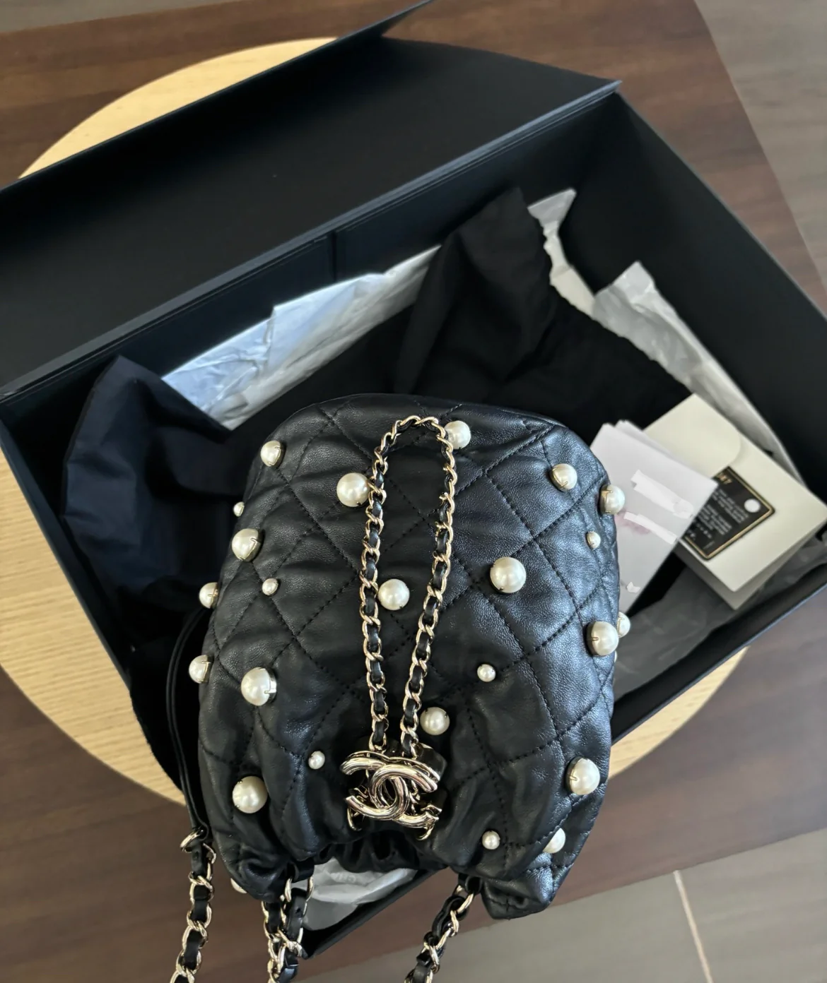 Chanel Bucket Pearl Bag SS21 - Image 4