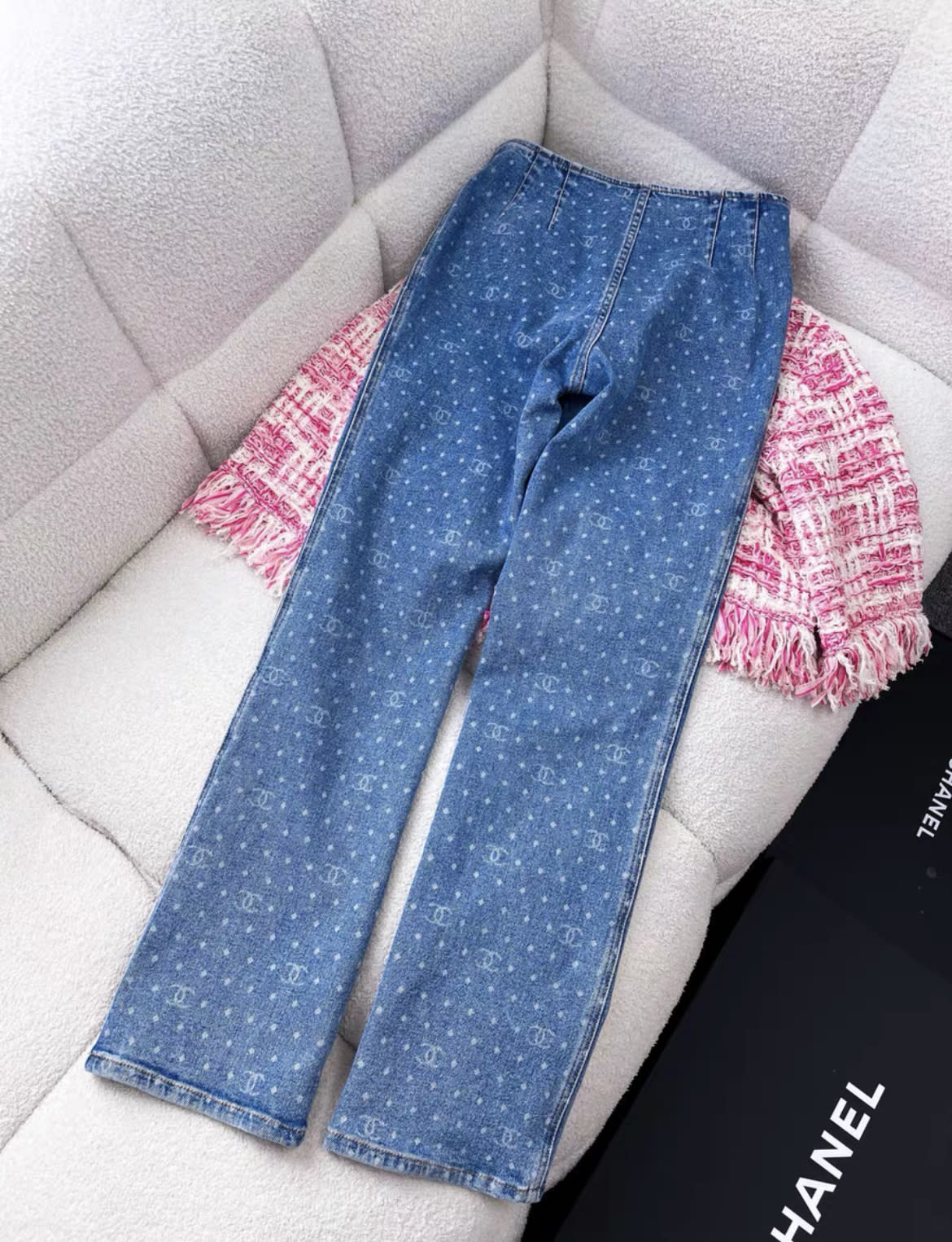 Chanel 23A blue denim polka dots cc logo - Image 2