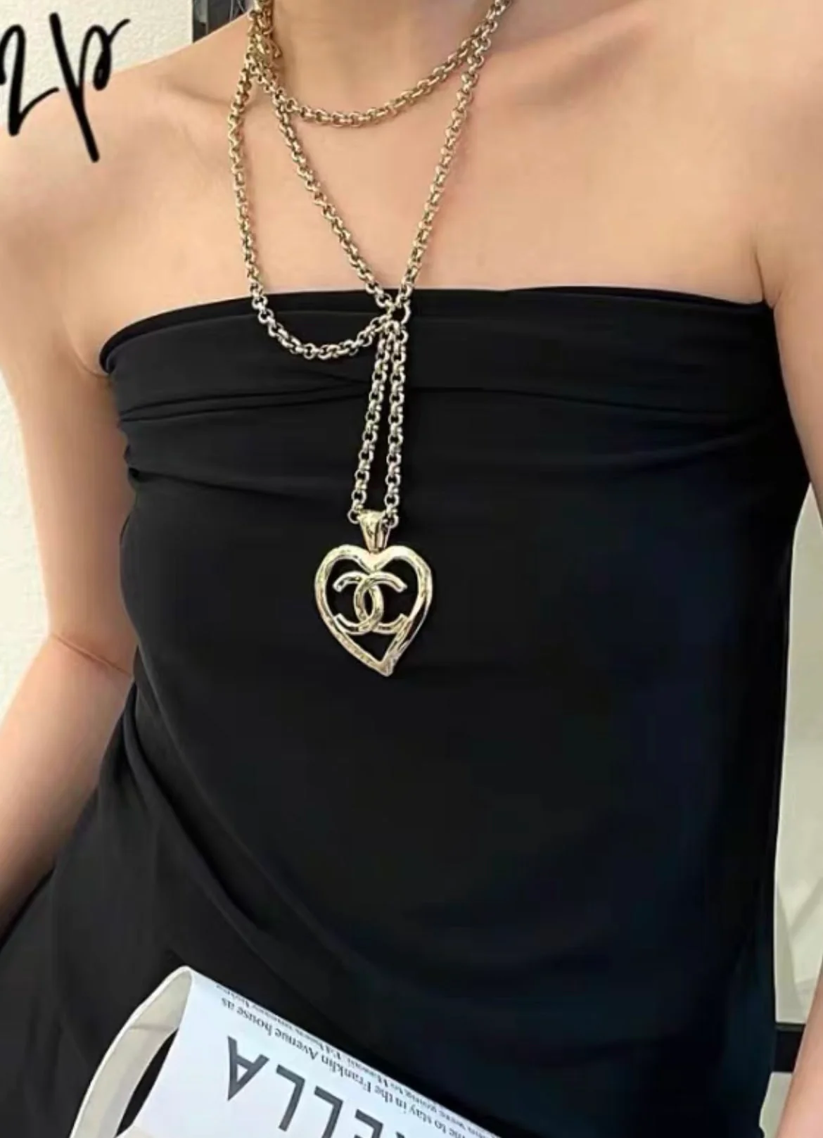 Chanel gold chain heart belt - Image 2
