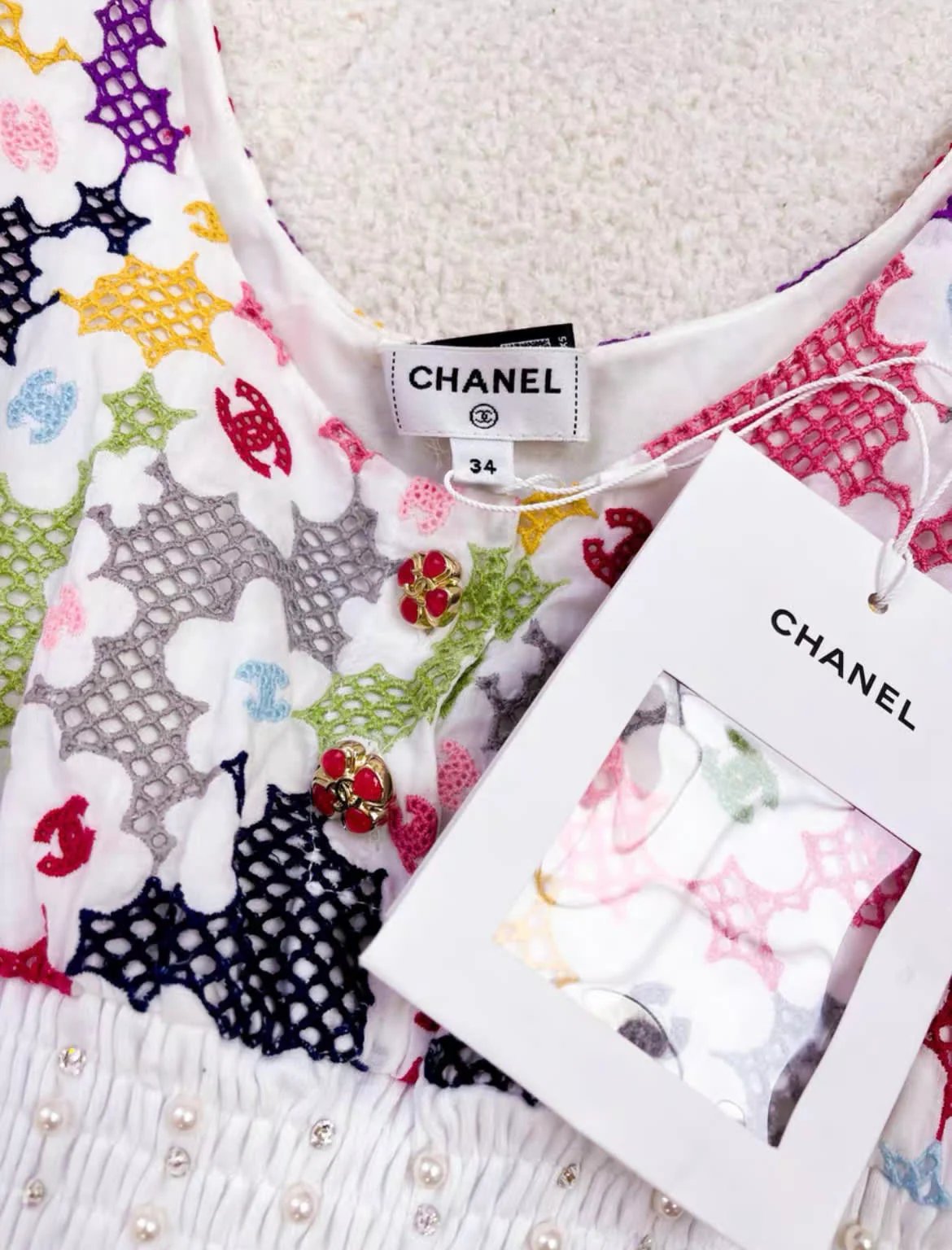 Chanel 24P flower lace patchwork top - Image 4