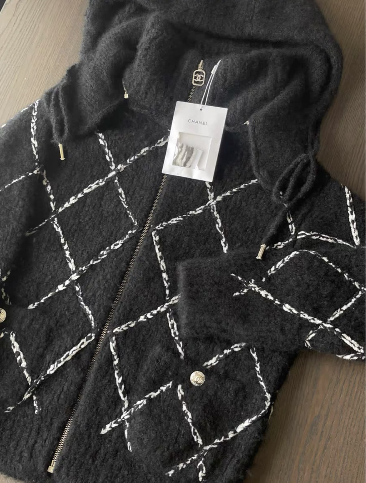 Chanel 2023 Coco neige 23n ski series black cashmere jacket fr34 with tag - Image 2