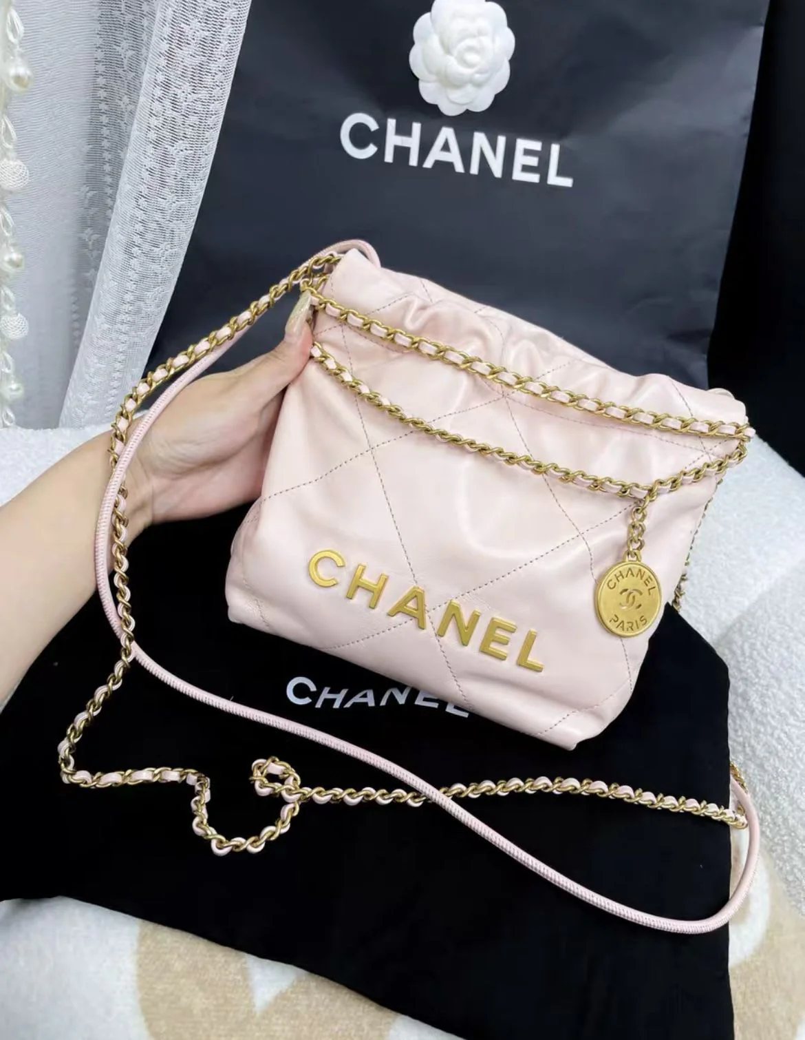 Chanel 23S pink mini 22bag