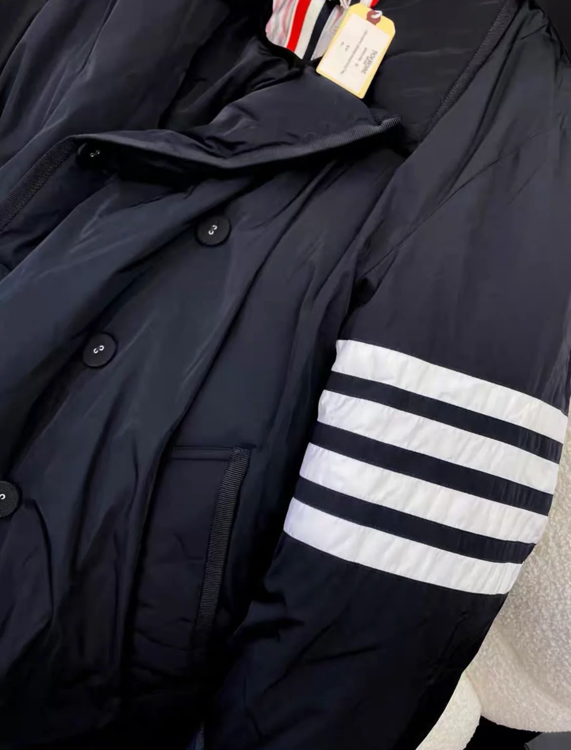 Thom Browne classic four-stripe black down jacket - Image 3