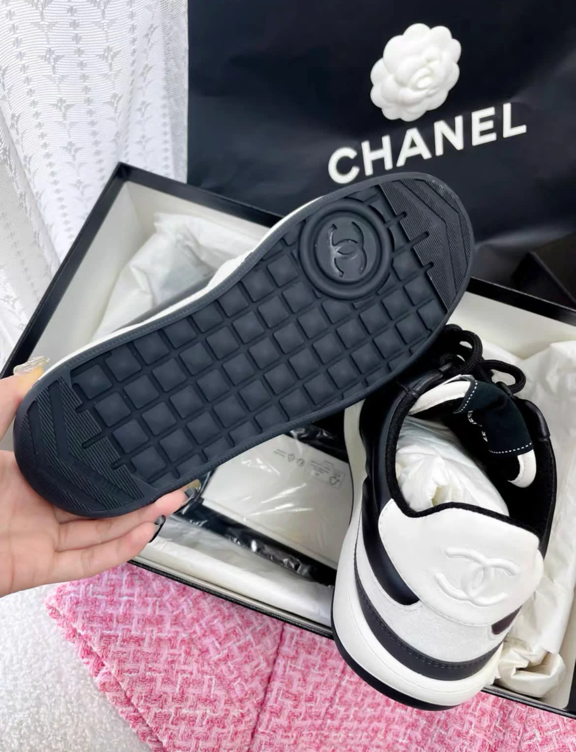 Chanel 23B new black sneakers - Image 2