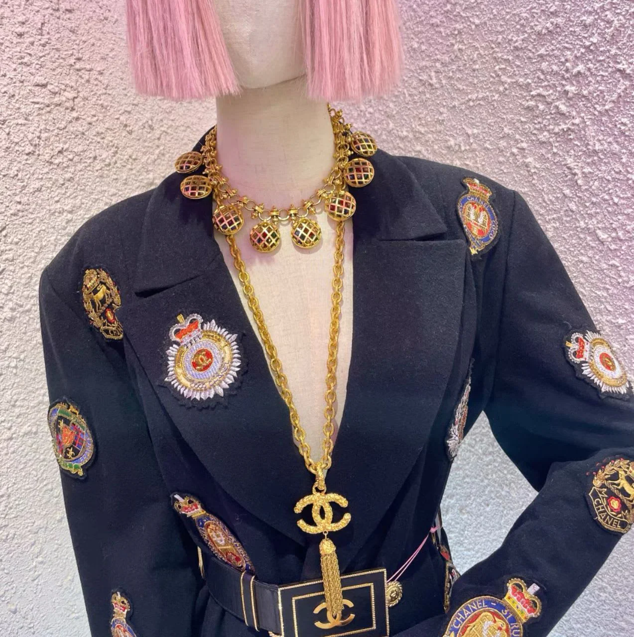 Vintage Chanel glass necklace birdcage style - Image 2