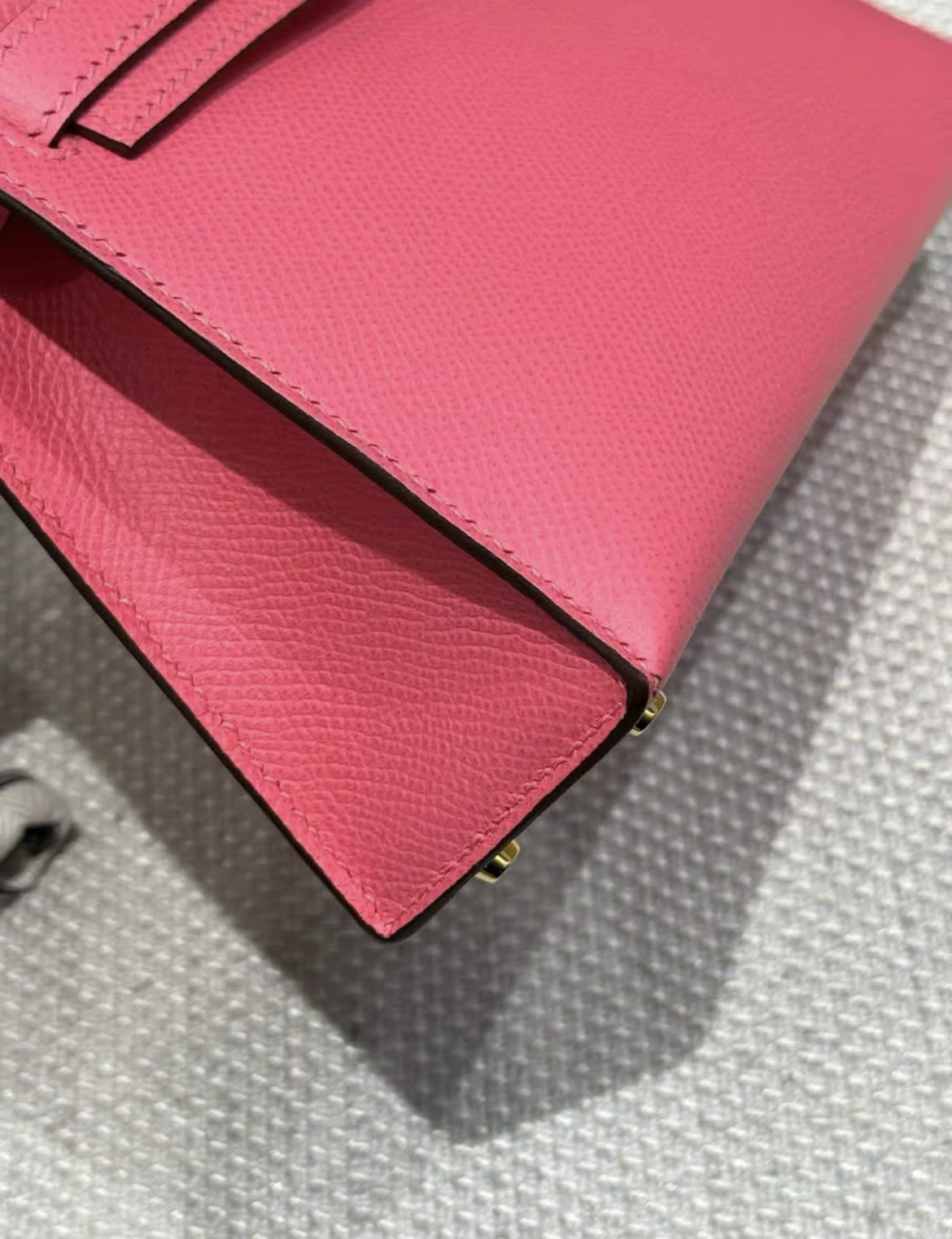 Hermes mini Kelly pink Epsom leather gold hardware stamp Y - Image 3