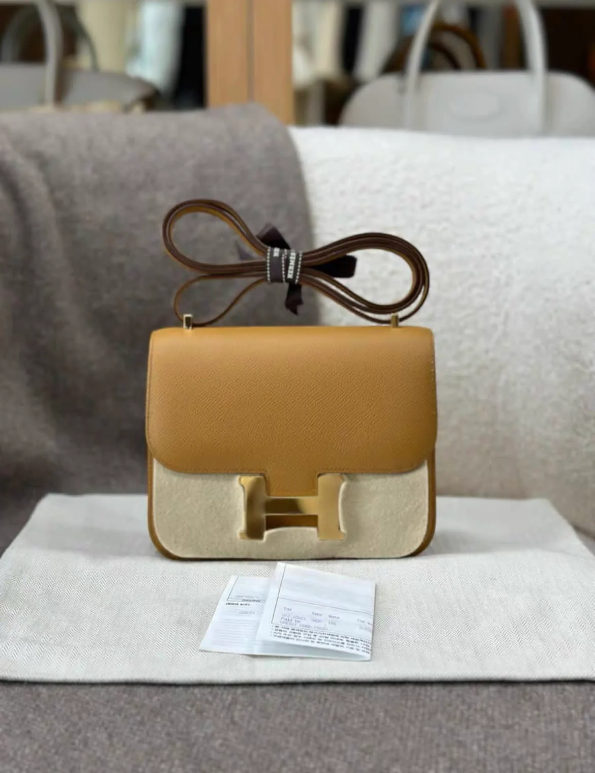 hermes constant 19 caramel epsom leather gold hardware