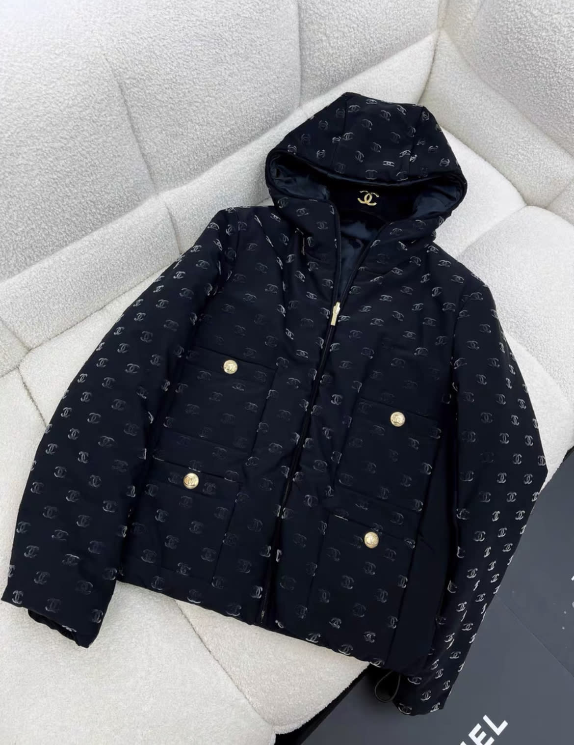 Chanel 22N double-sided full logo black ski suit down jacket - Image 2