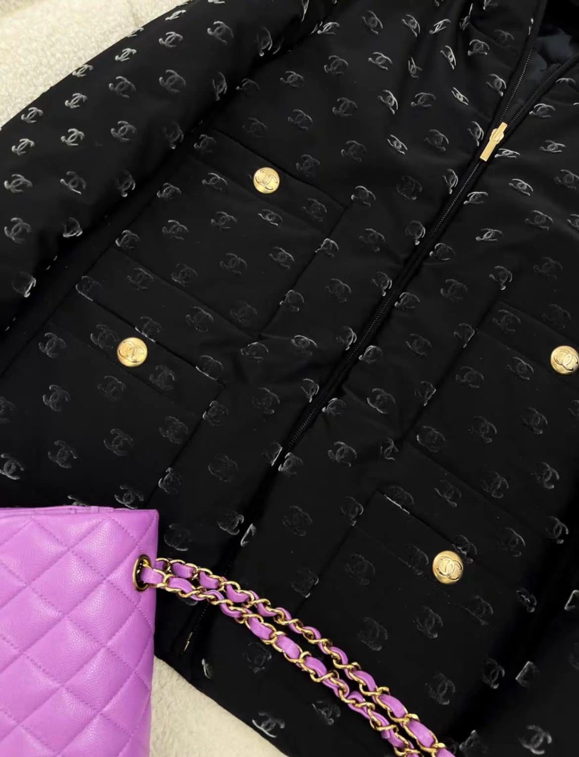 Chanel 22N double-sided full logo black ski suit down jacket - Image 5