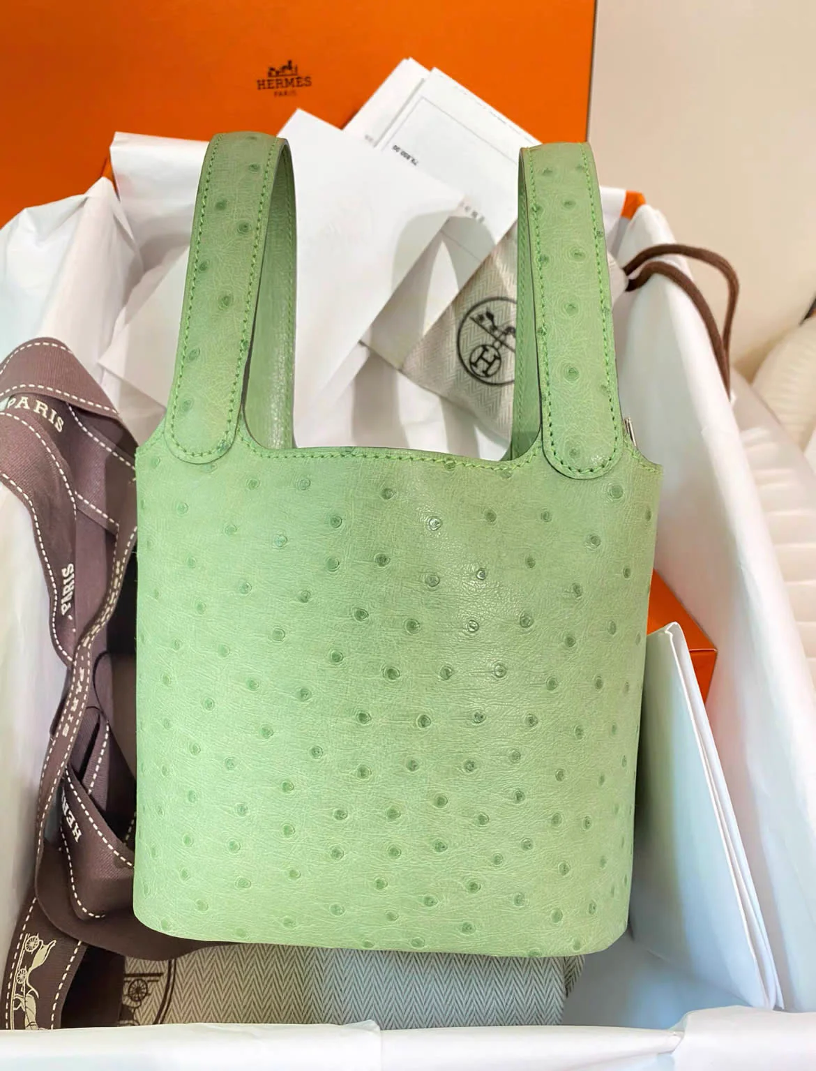 Hermès Picotin Micro Ostrich Vert Criquet - Image 2