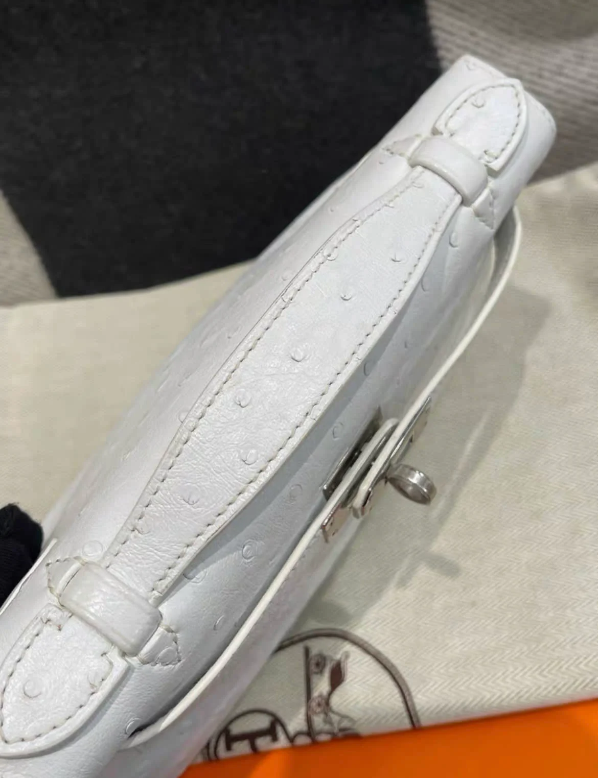 Hermès Kelly Pochette Nata Ostrich Palladium Hardware - Image 2