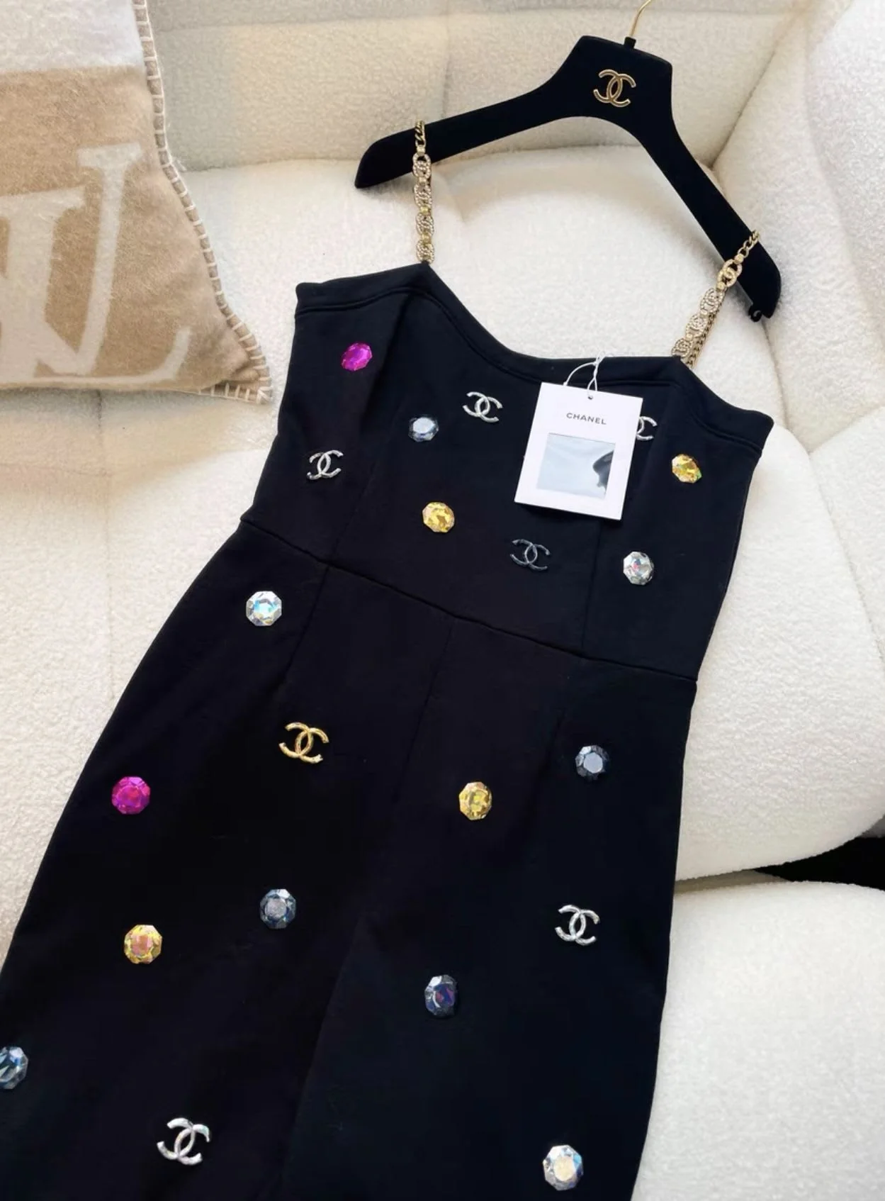 Chanel 21AW black jumpsuit size 36 - Image 4