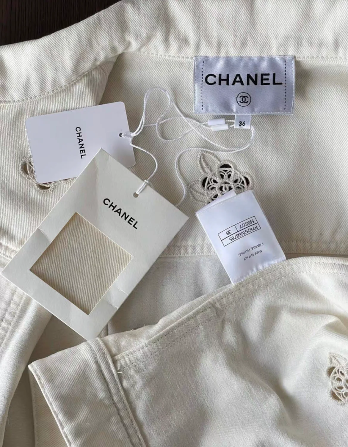 CHANEL Flower Patterns Casual Style Denim Logo Jackets - Image 2