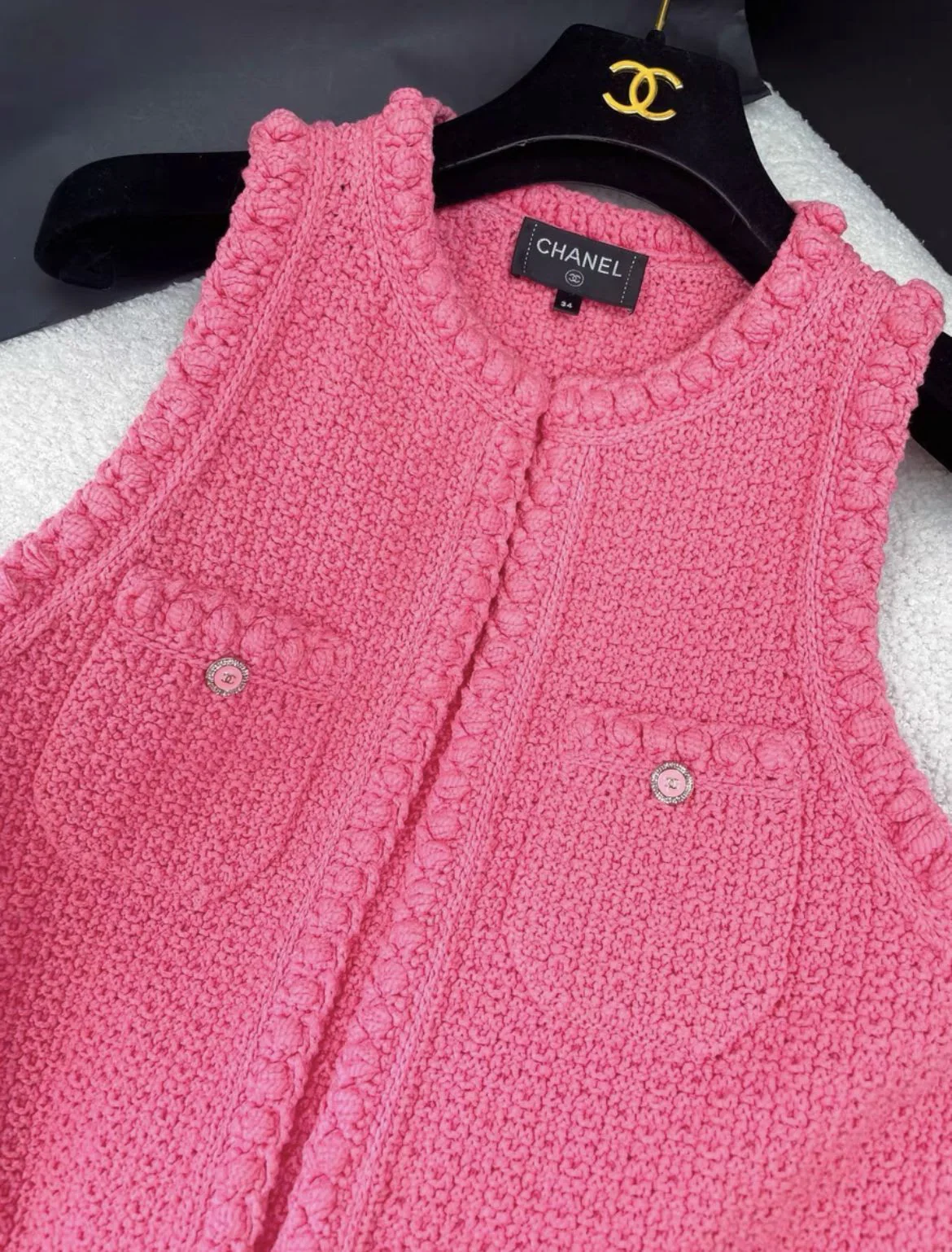 Chanel 22S pink knitted long vest - Image 4