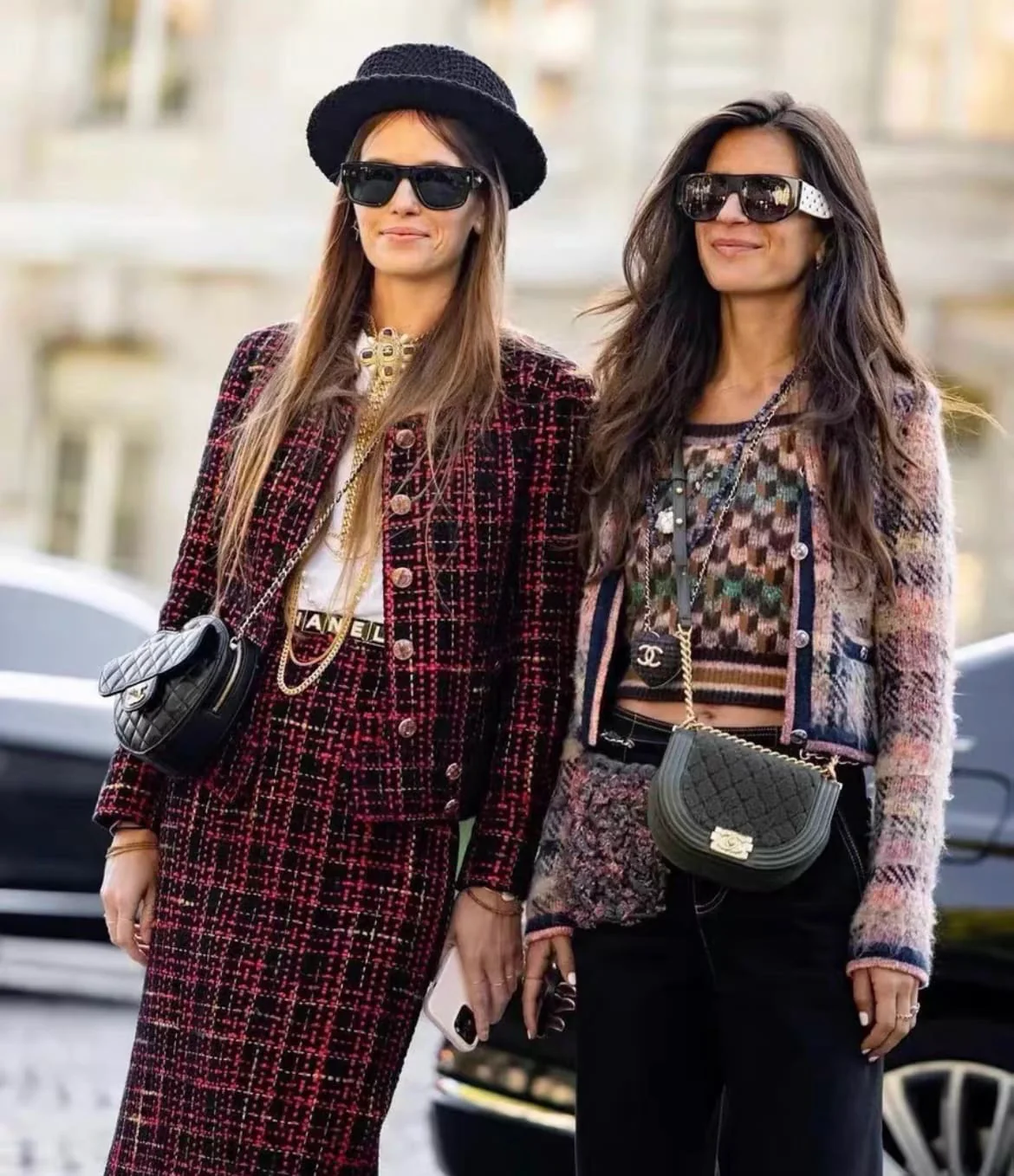Chanel 22K red and black plaid tweed jacket size 34 - Image 3
