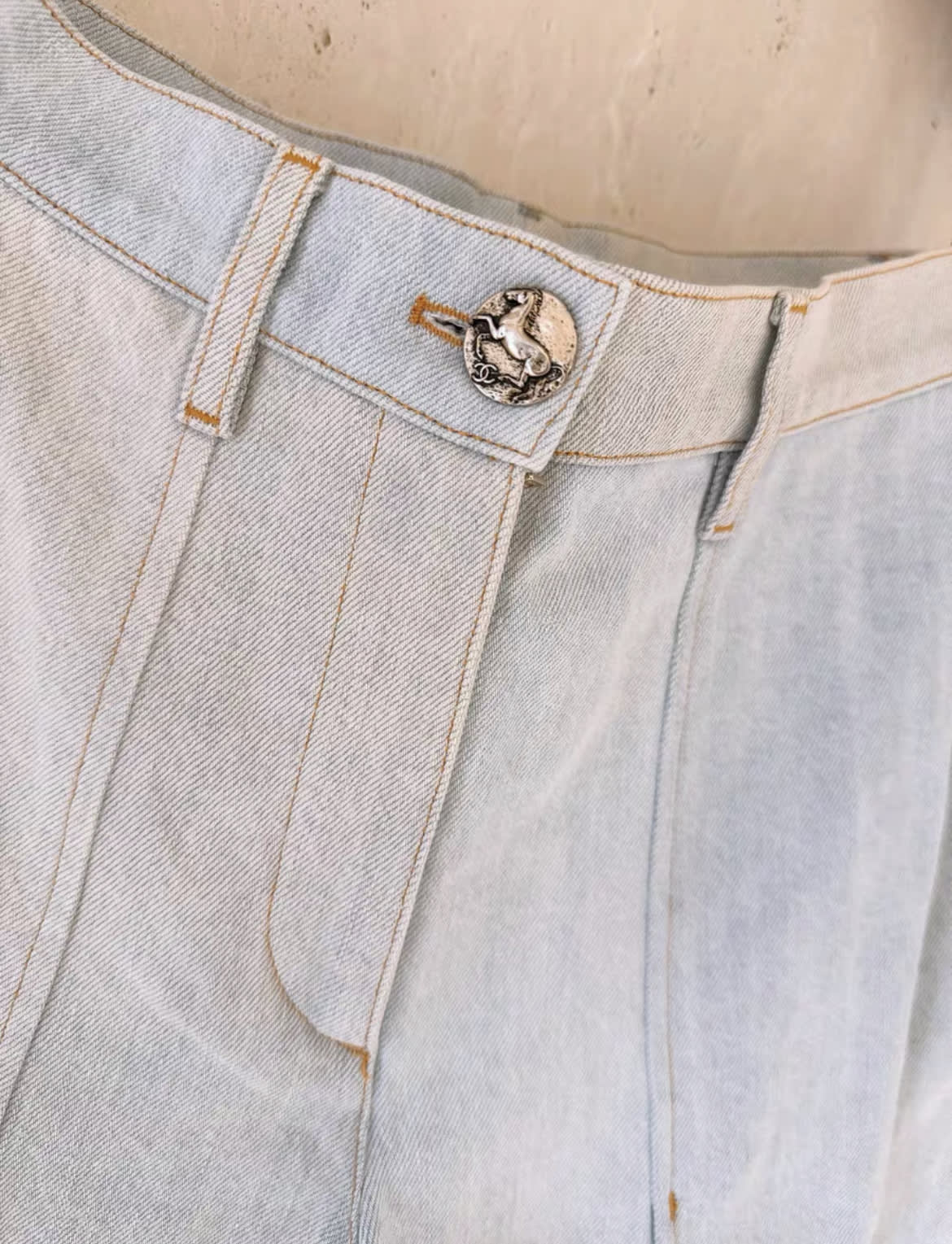 Chanel 2010 Greek Series wide led denim pants Size 34 - Image 2