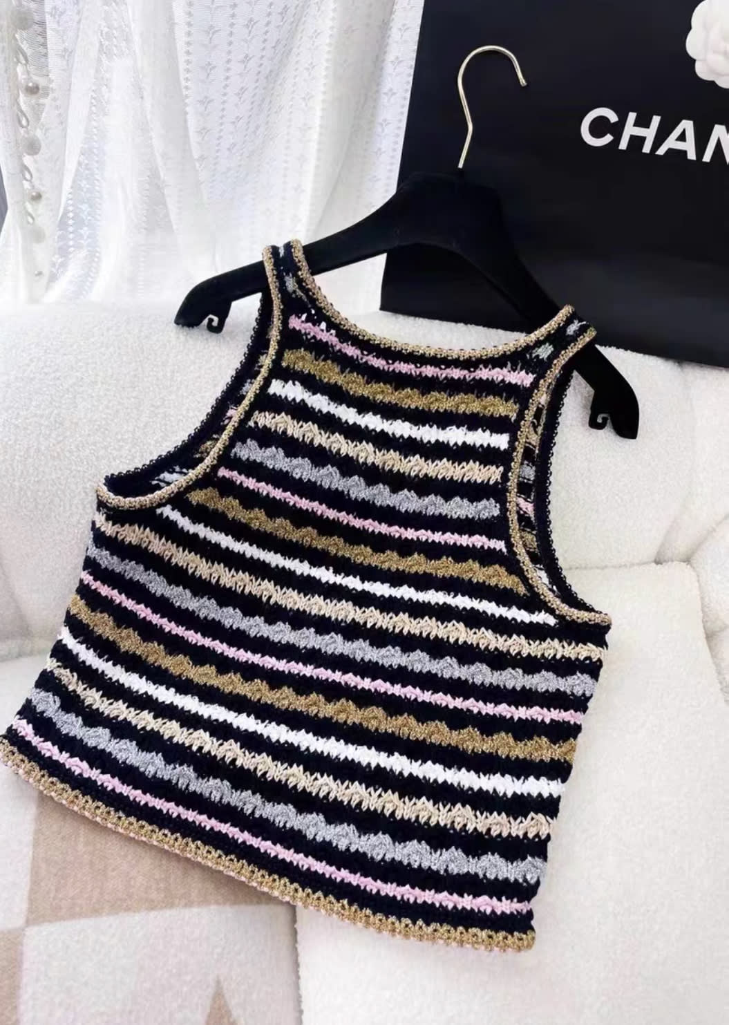 Chanel 24SS multicolore striped top size 38FR - Image 4