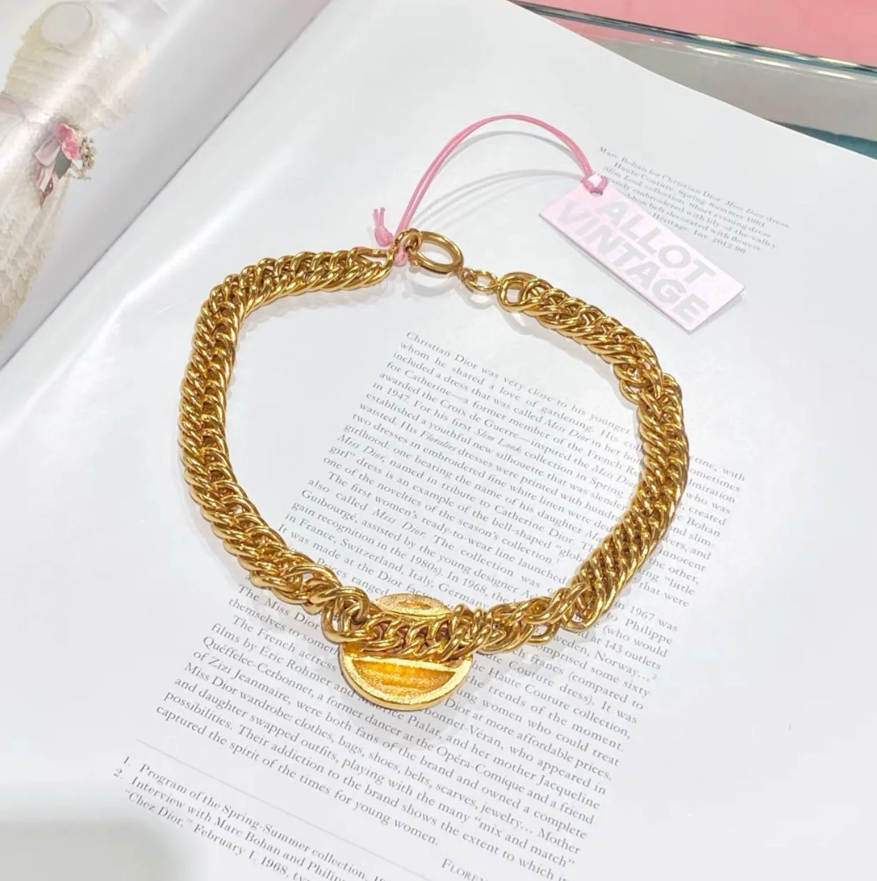 Vintage Chanel Gold CC choker - Image 3