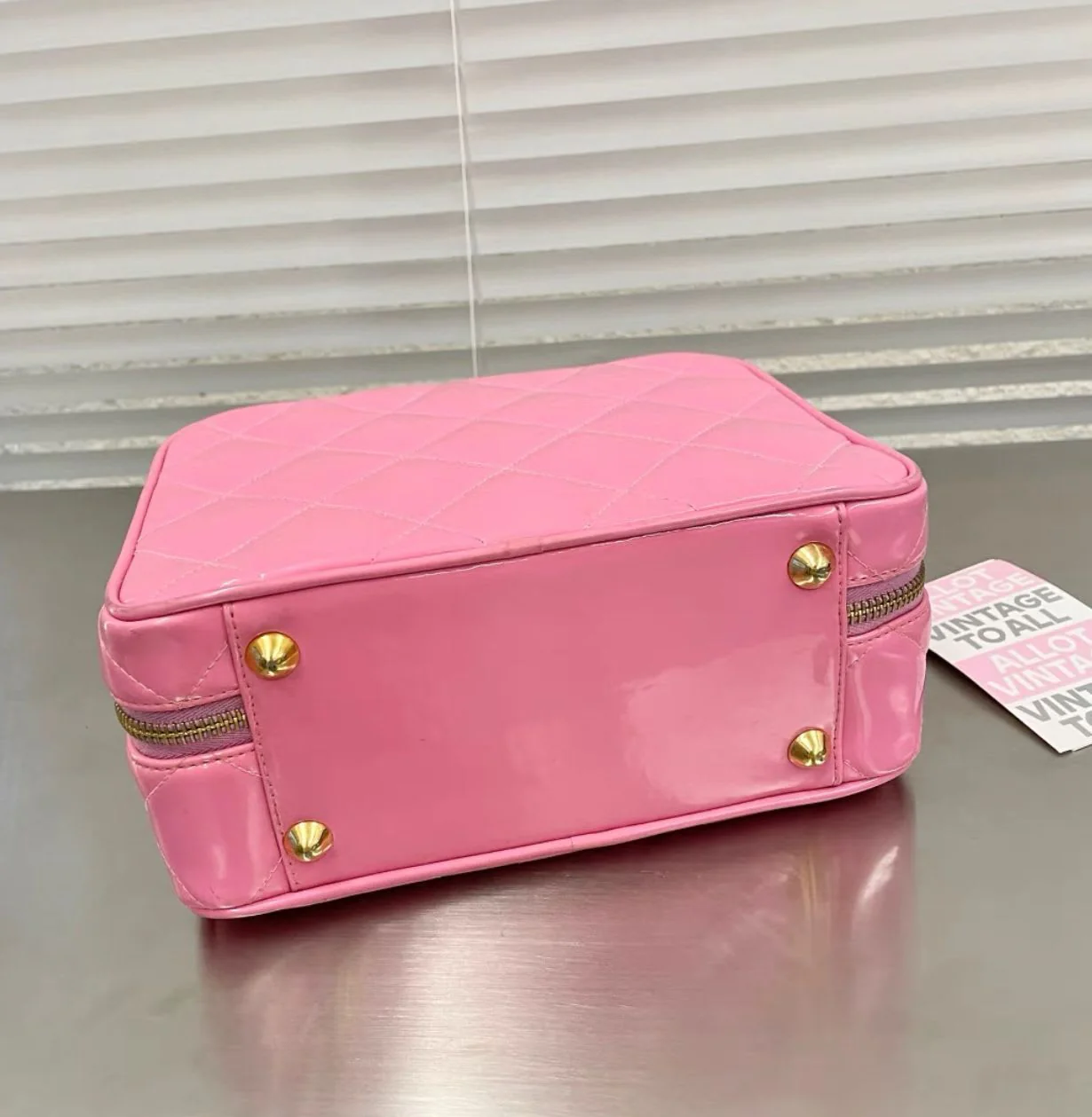 Vintage Chanel Patent Leather Barbie Pink Tote Bag - Image 2