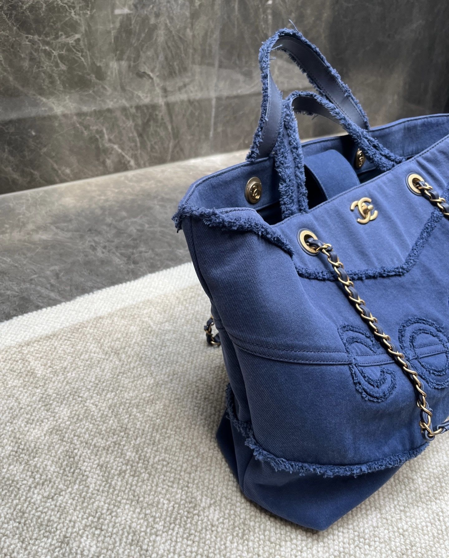 Chanel denim coco beach bag - Image 3