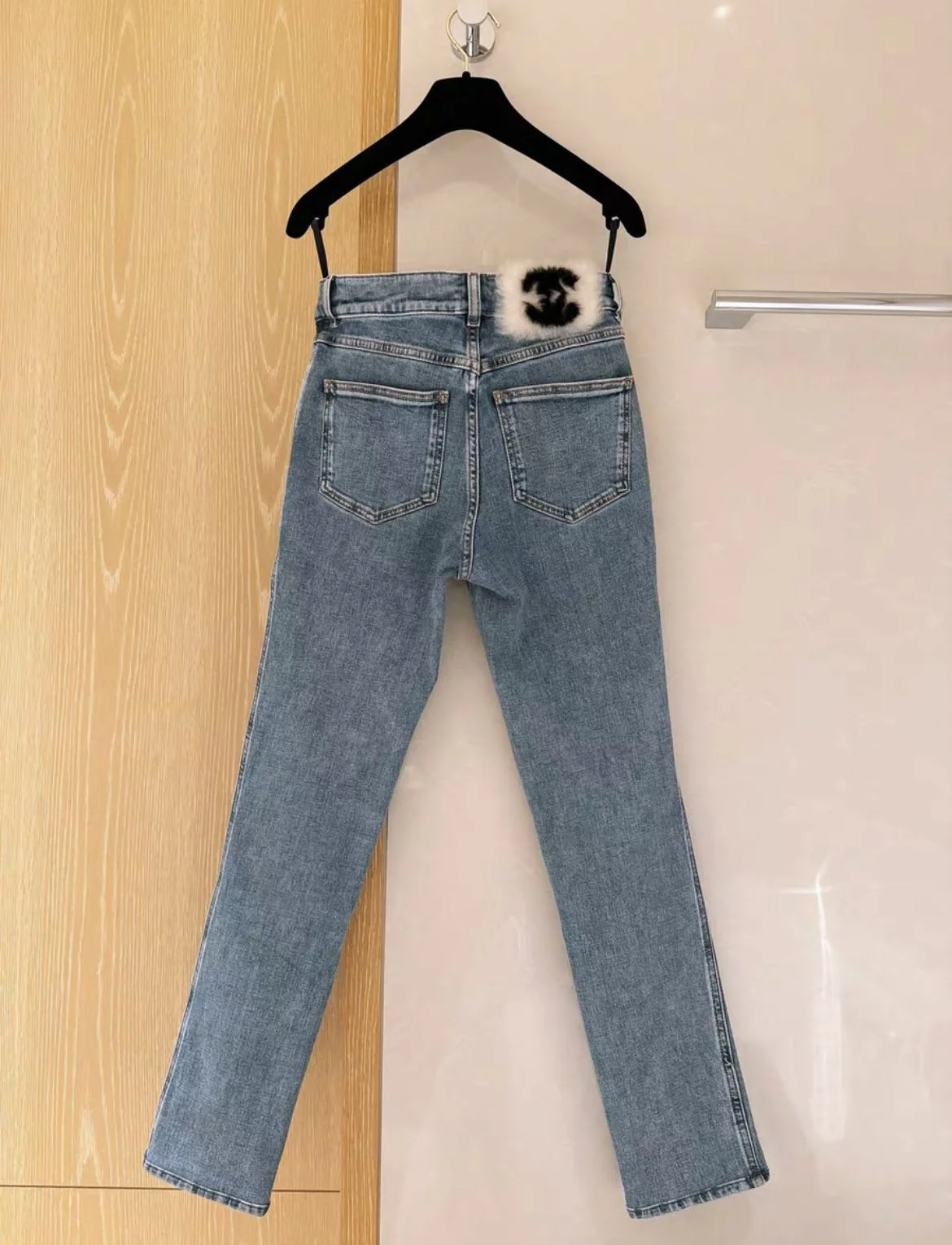 Chanel Ski Series Double C Fur Jeans Size 34
