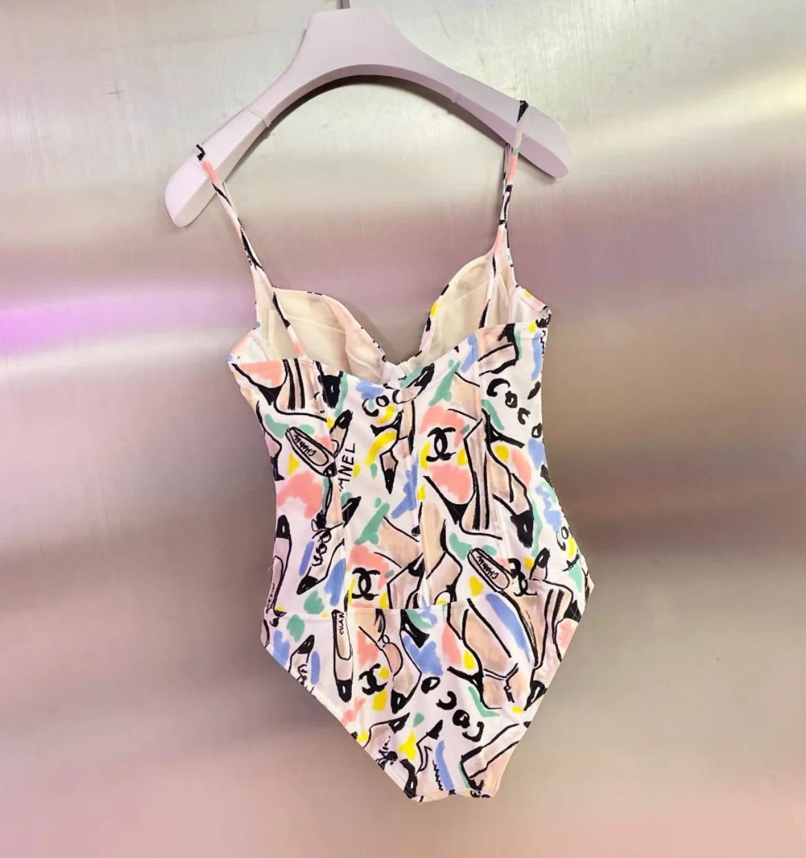 Vintage Chanel graffiti swimsuit - Image 4