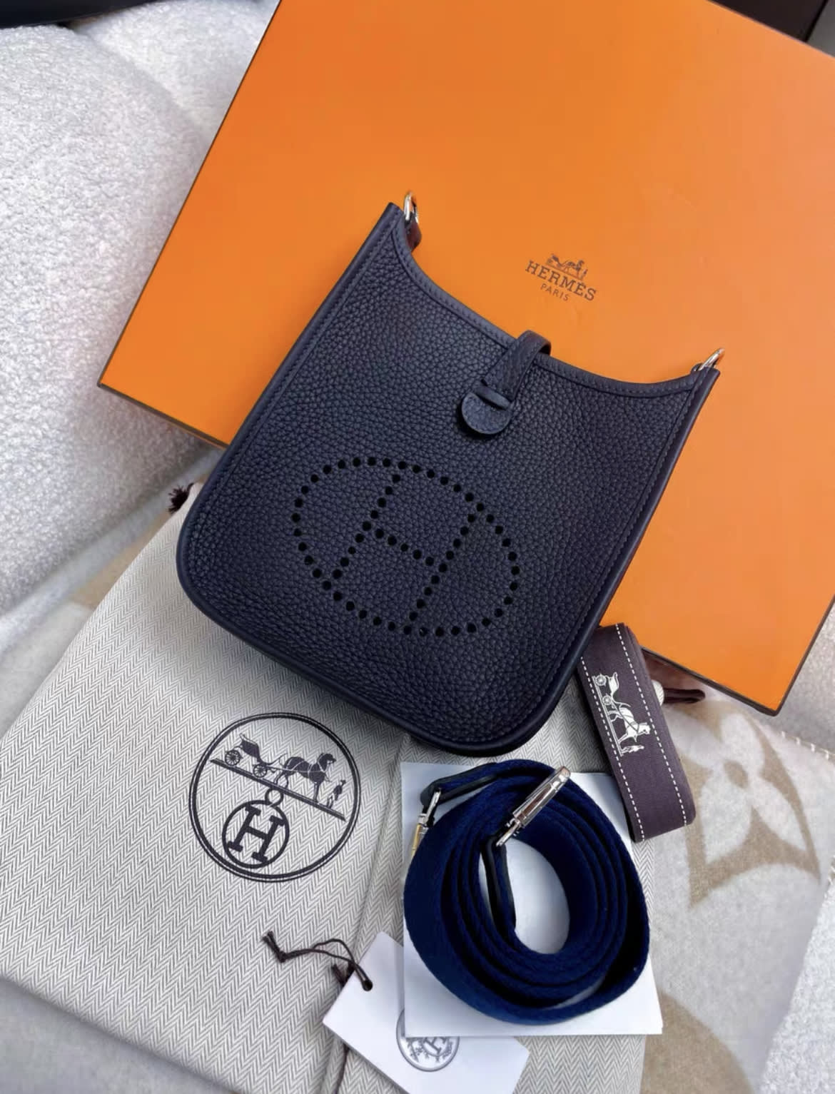 Hermès Mini Evelyne Hermes Navy blue