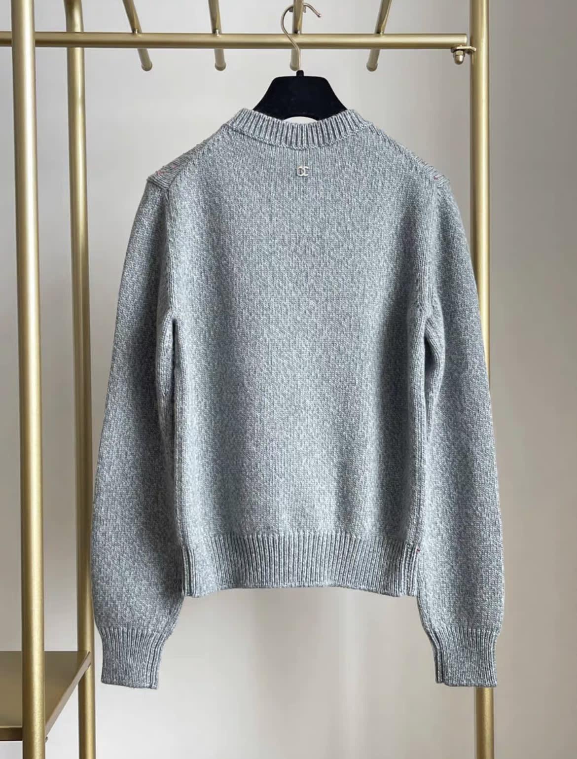 Chanel 2022 AW grey color diamond sweater fr34 - Image 2