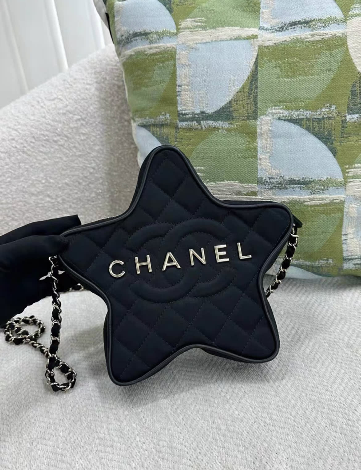 Chanel 24C black satin star bag - Image 3
