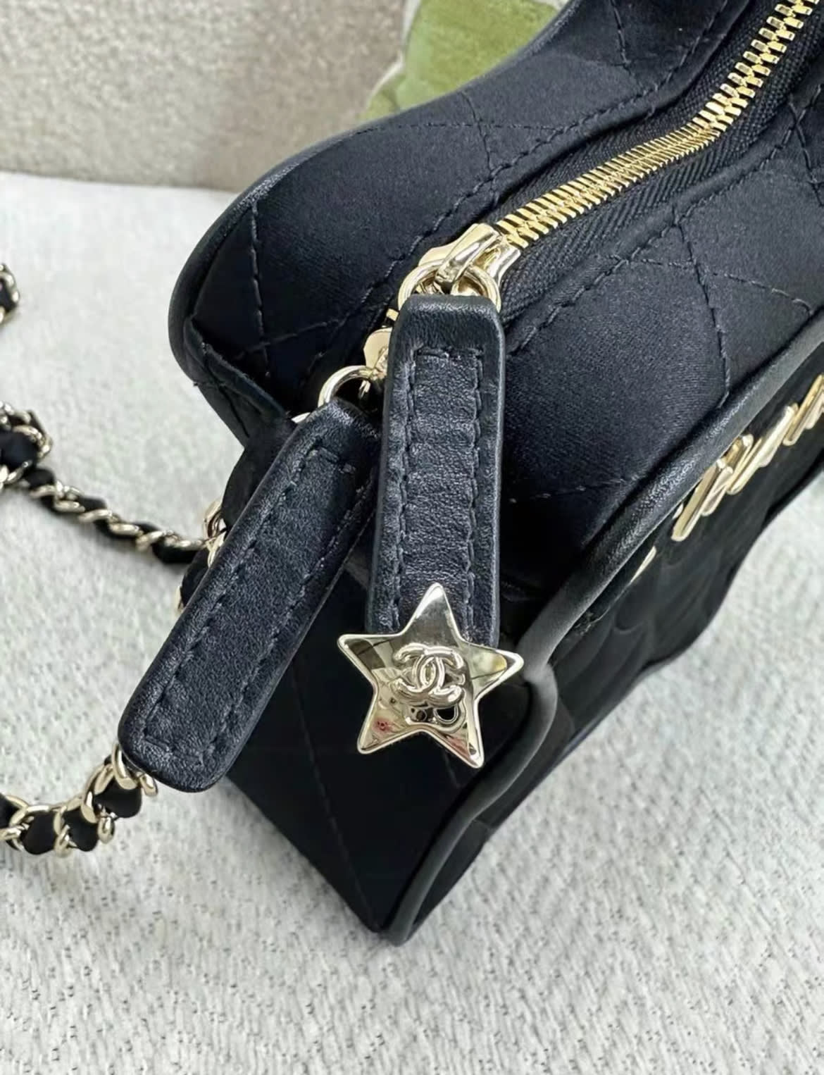 Chanel 24C black satin star bag - Image 5
