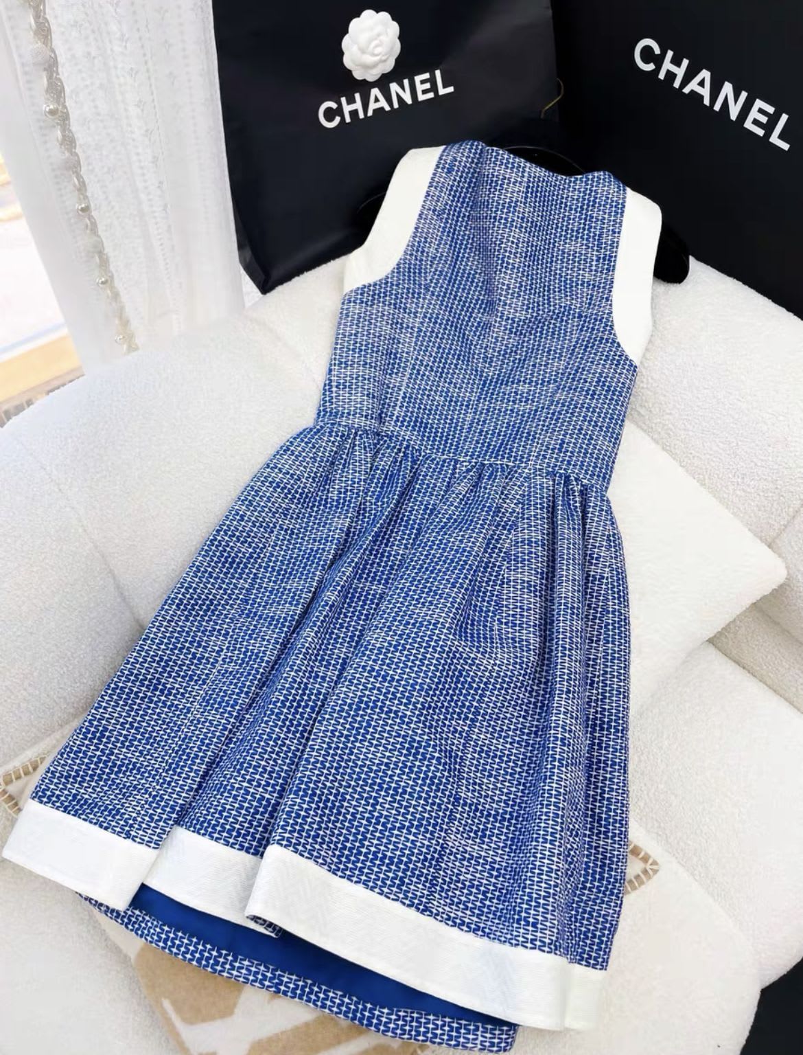 Chanel blue and white dress - Image 2