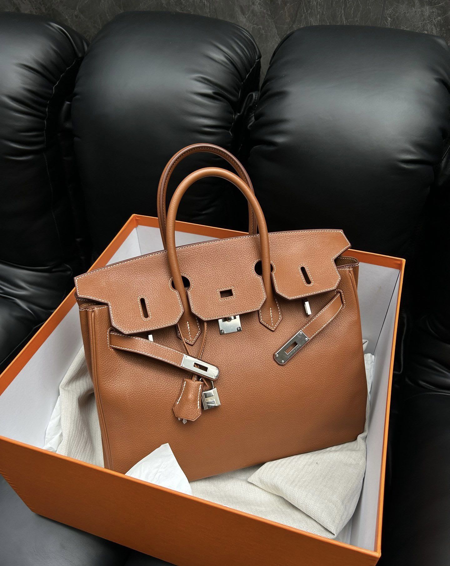 Hermes brown silver 35