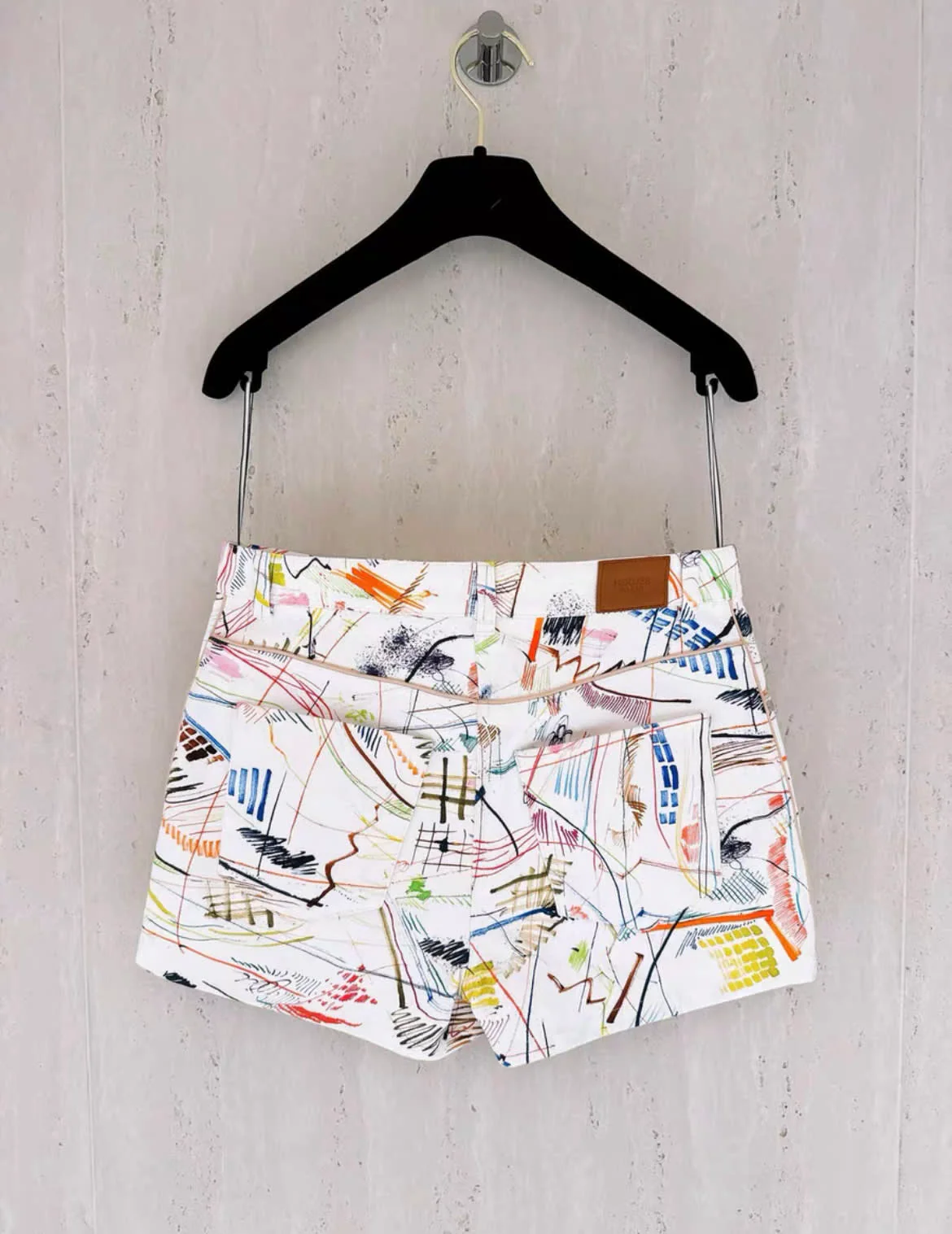 Hermes Colourful Graffiti Denim Shorts Size 34 - Image 2