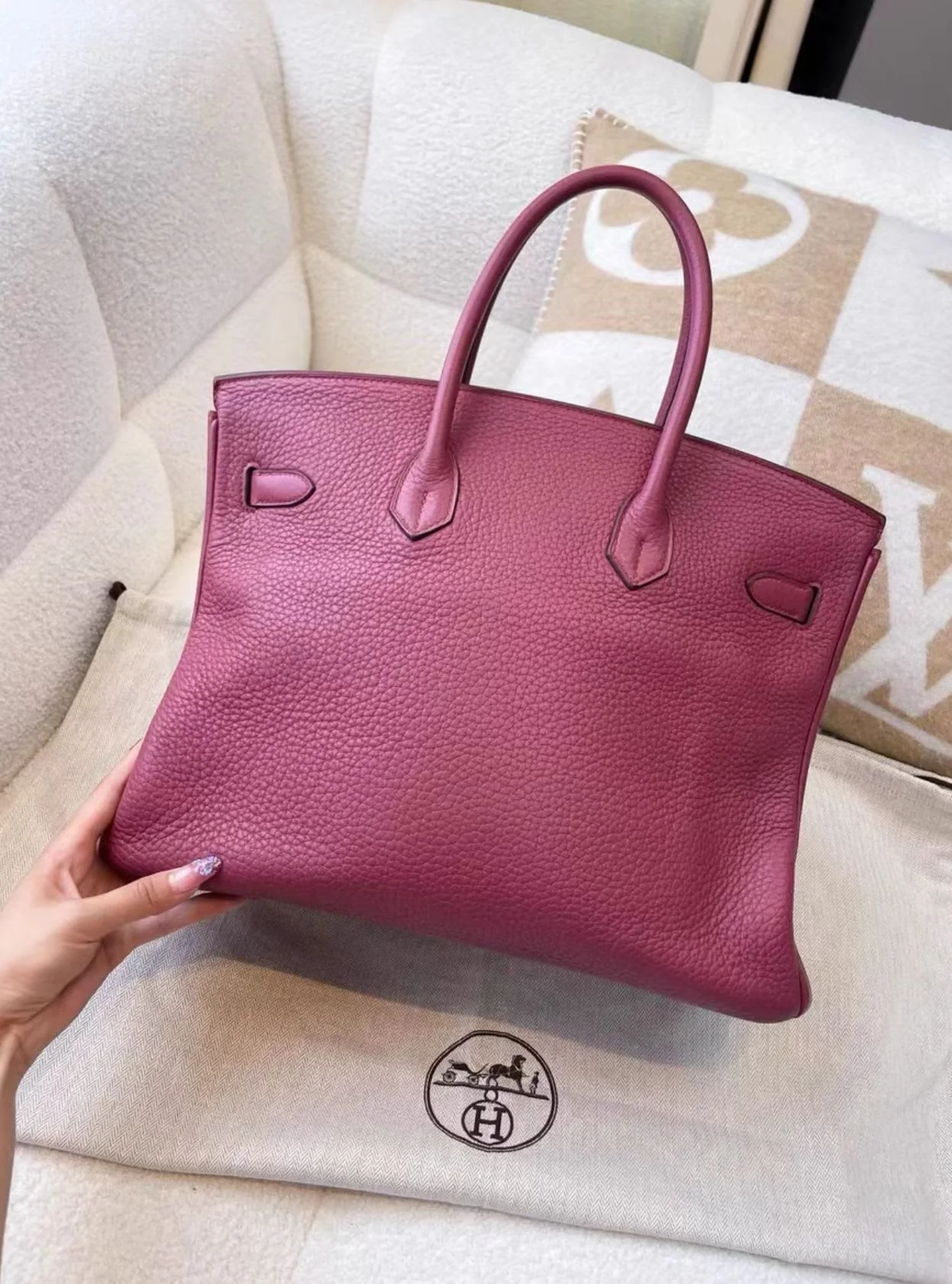 Hermes Birkin 35, K5 Tosca Purple Gold Buckle - Image 2