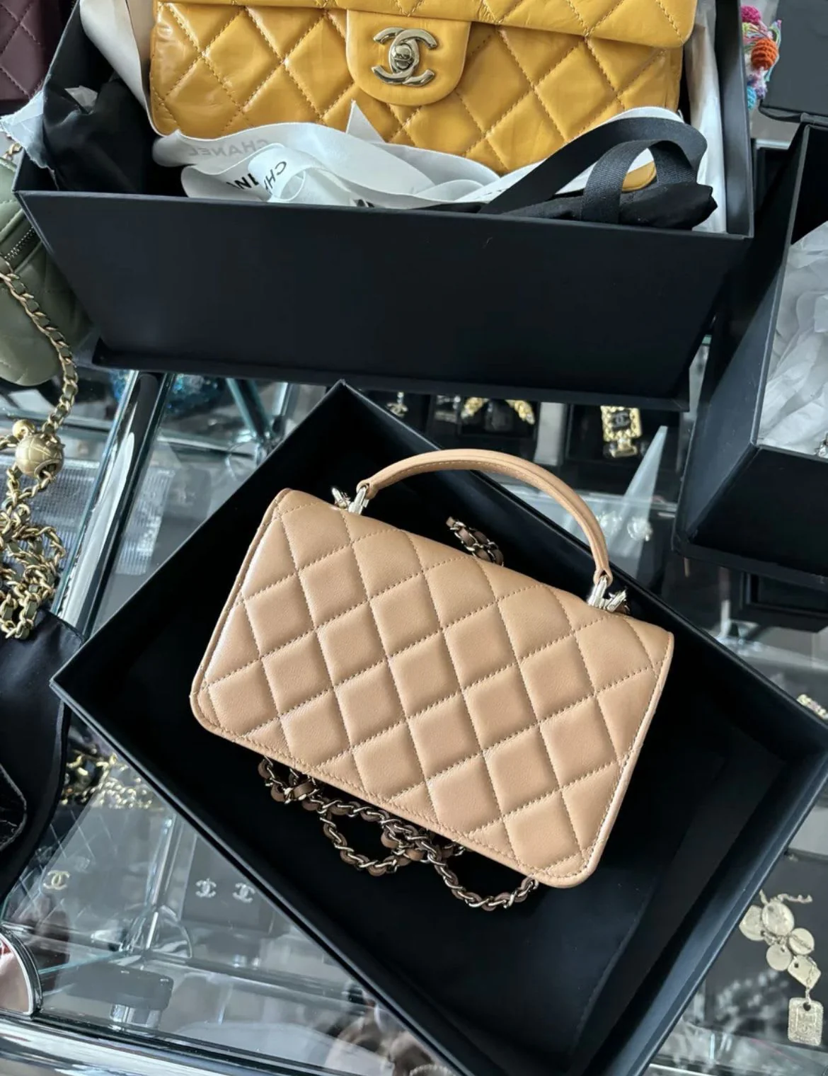 Chanel 23P Lambskin LGHW Mini rectangular Flap bag with top - Image 2