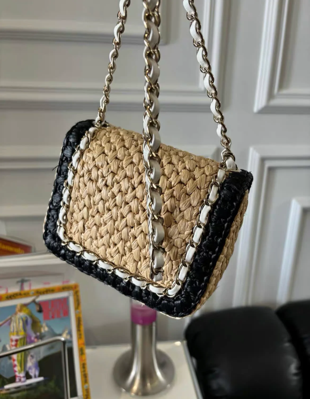 CHANEL 24C VENICE BEACH BRAIDED MINI RAFFIA FLAP BAG - Image 3