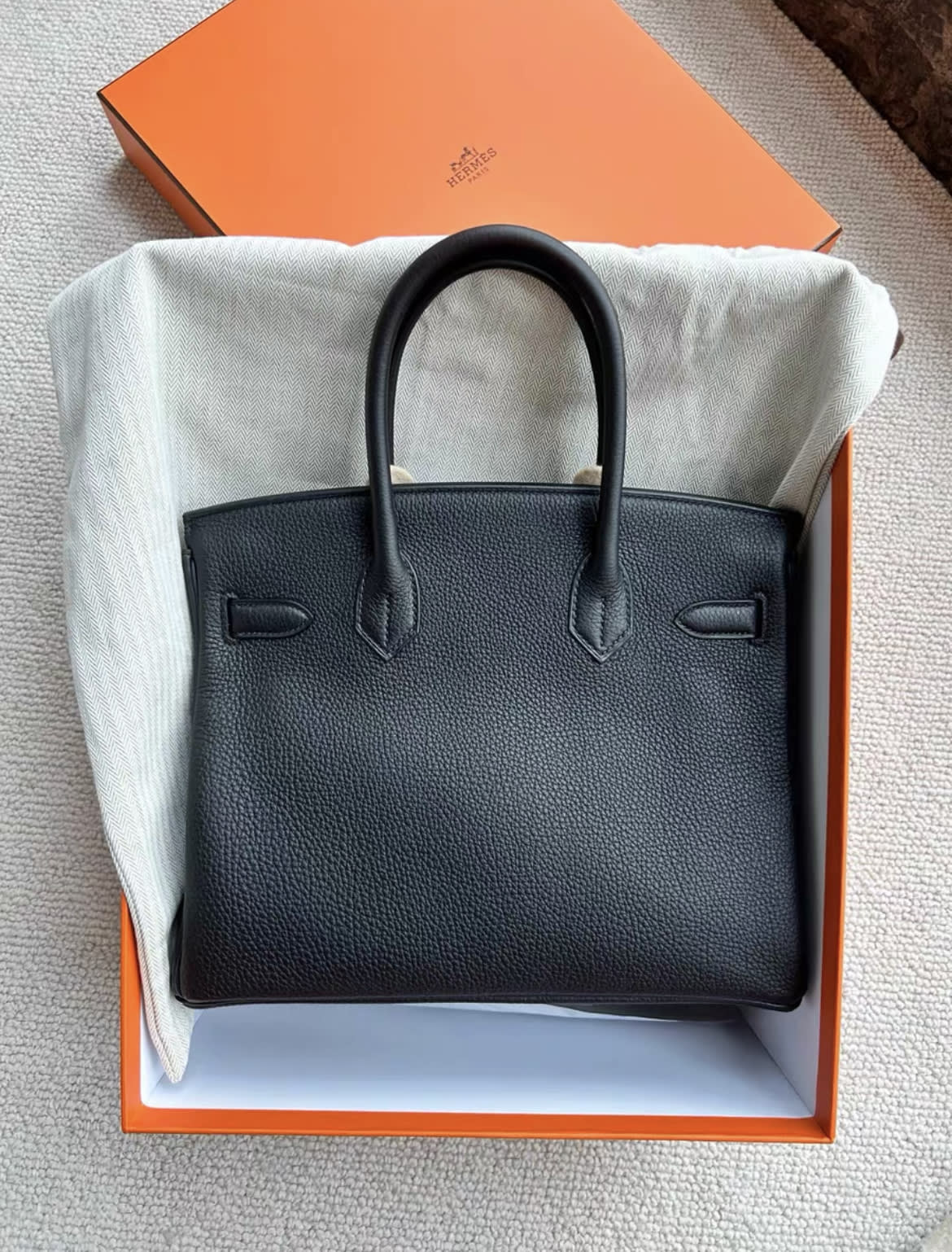 Hermes birkin30 black gold hardware togo leather u-engraved - Image 2