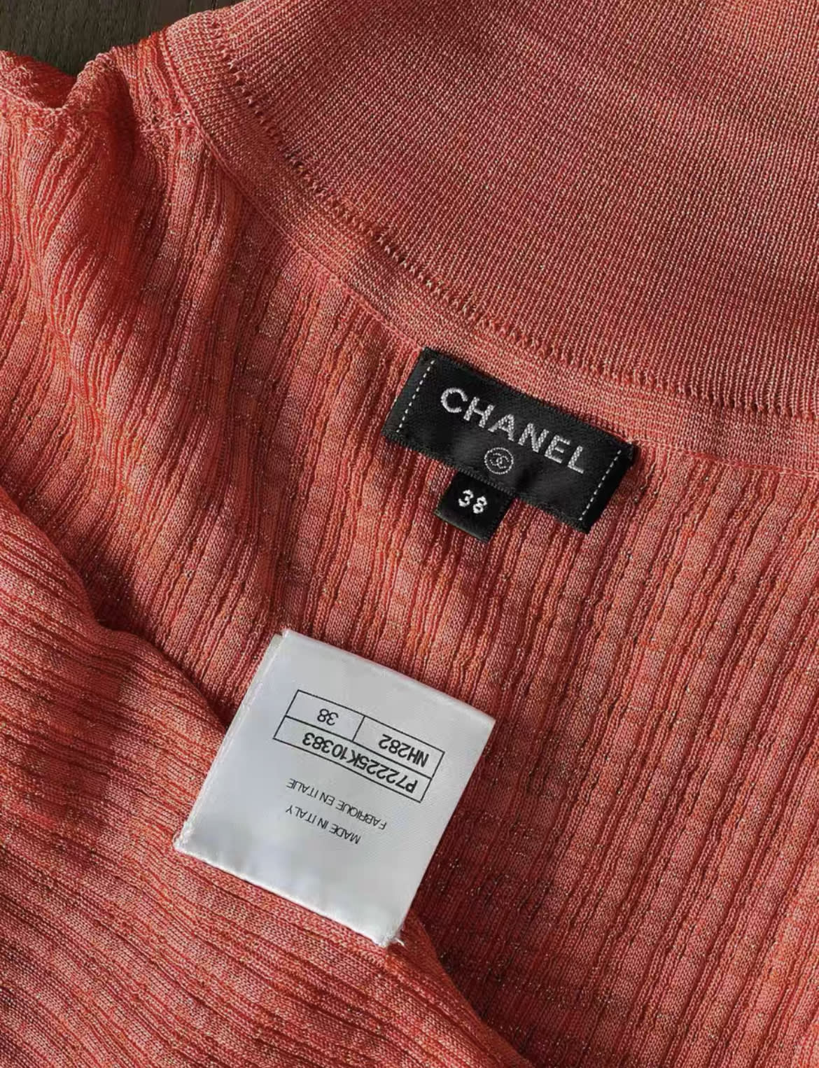 Chanel 22SS orange red knitted top fr38 - Image 2