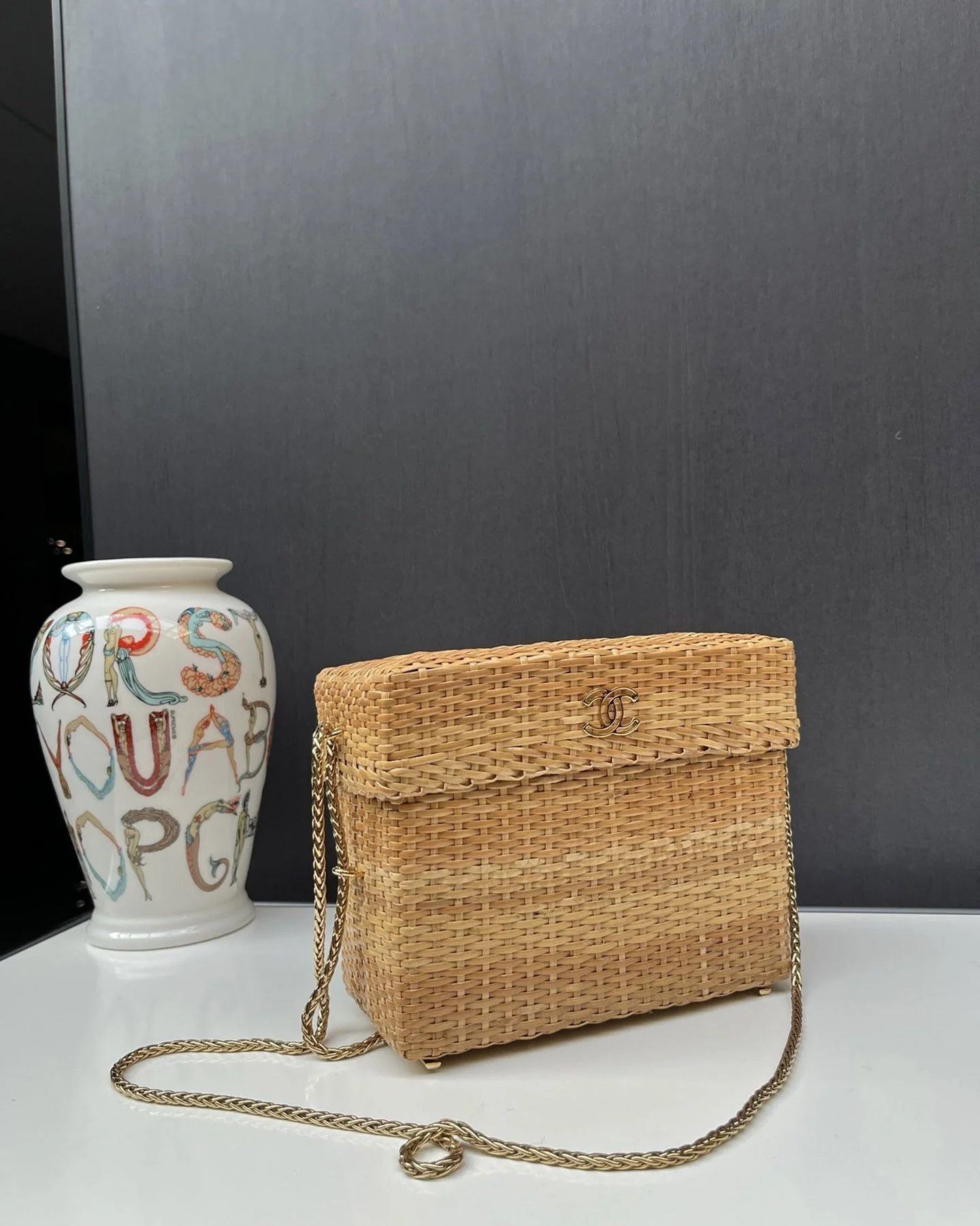 Rare vintage Chanel Bamboo Chain Box Bag - Image 2