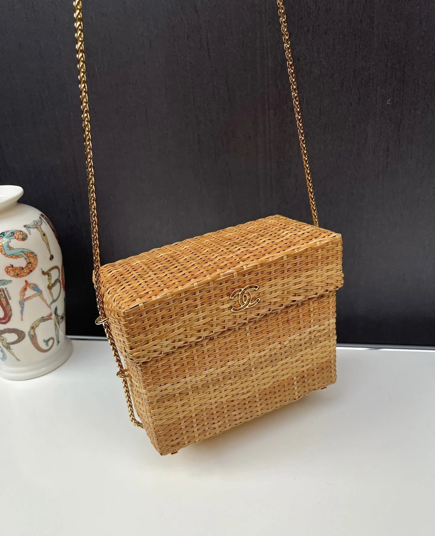 Rare vintage Chanel Bamboo Chain Box Bag - Image 5